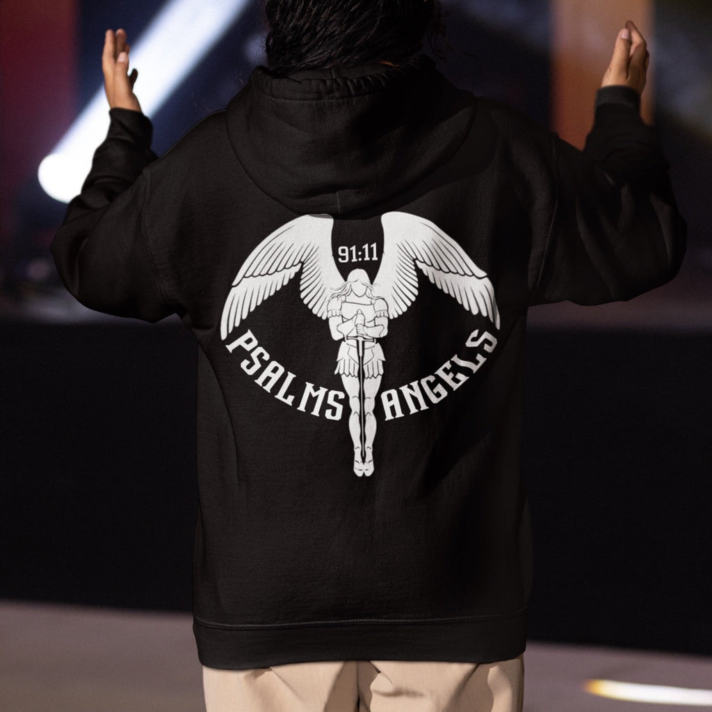 Unisex Premium Heavyweight 100% Organic Cotton Rear Printed Hoodie - Black