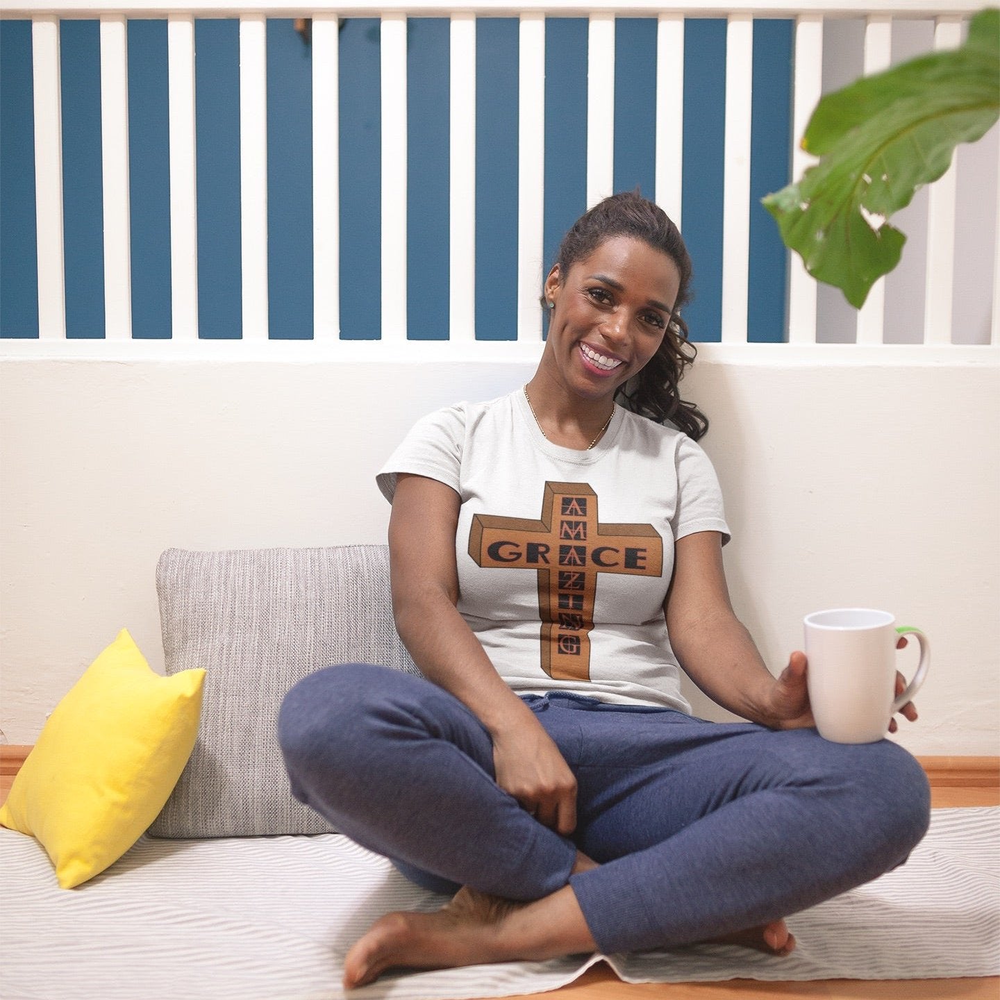 Psalms Angels "How Amazing Is Your Grace" Graphic Unisex White Tee Amour