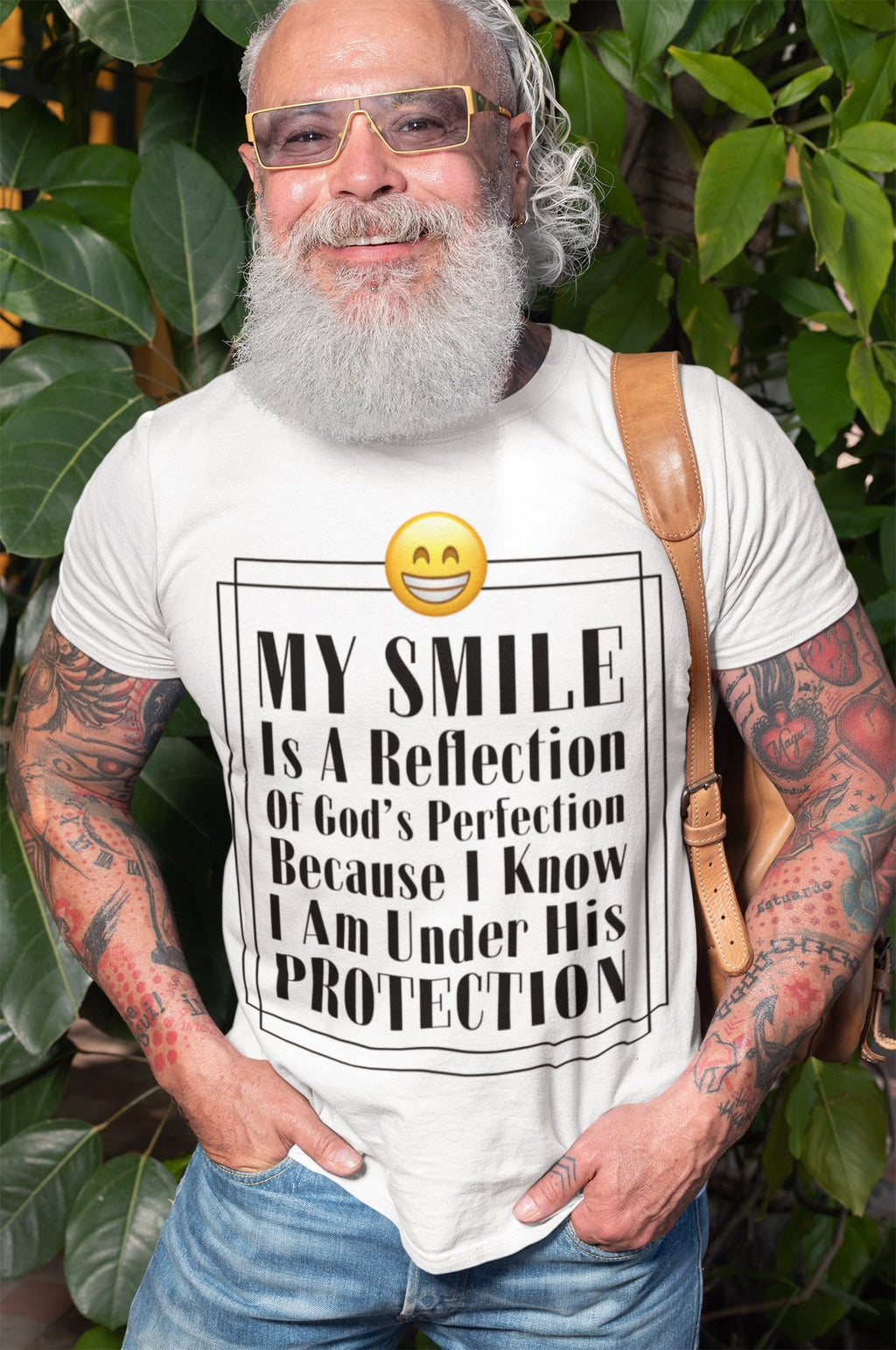 Psalms Angels "You Would Smile To If Only You Knew" Graphic Unisex White Tee Amour