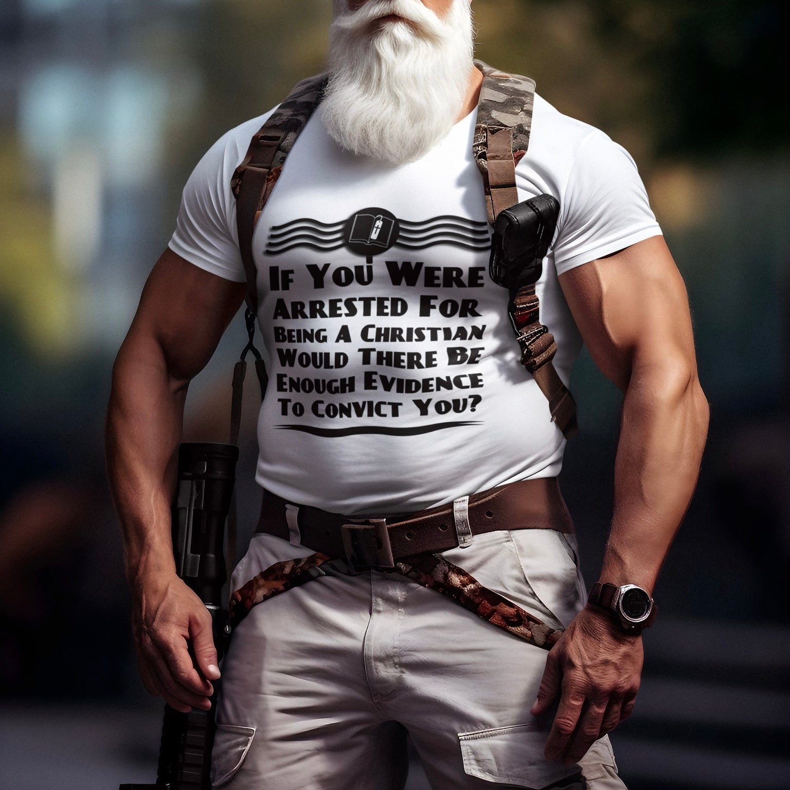 Psalms Angels "How Does Anyone Know You’re A Christian" Graphic Unisex White Tee Armour