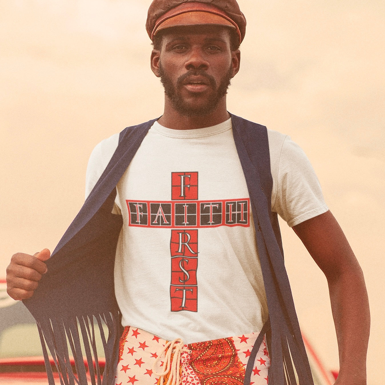 Psalms Angels "You Need Faith First" Graphic Unisex White Tee Amour