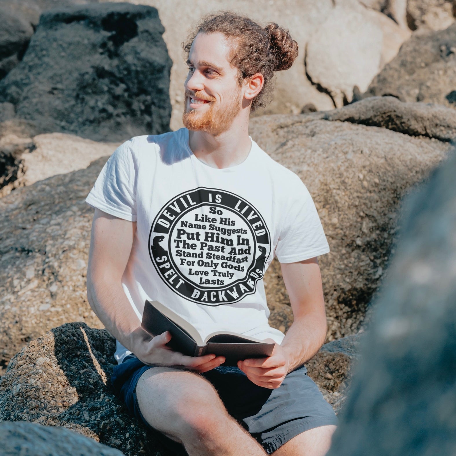 Psalms Angels "Did You Realise That Devil Spelt Backwards Is Lived?" Graphic Unisex White Tee Armour