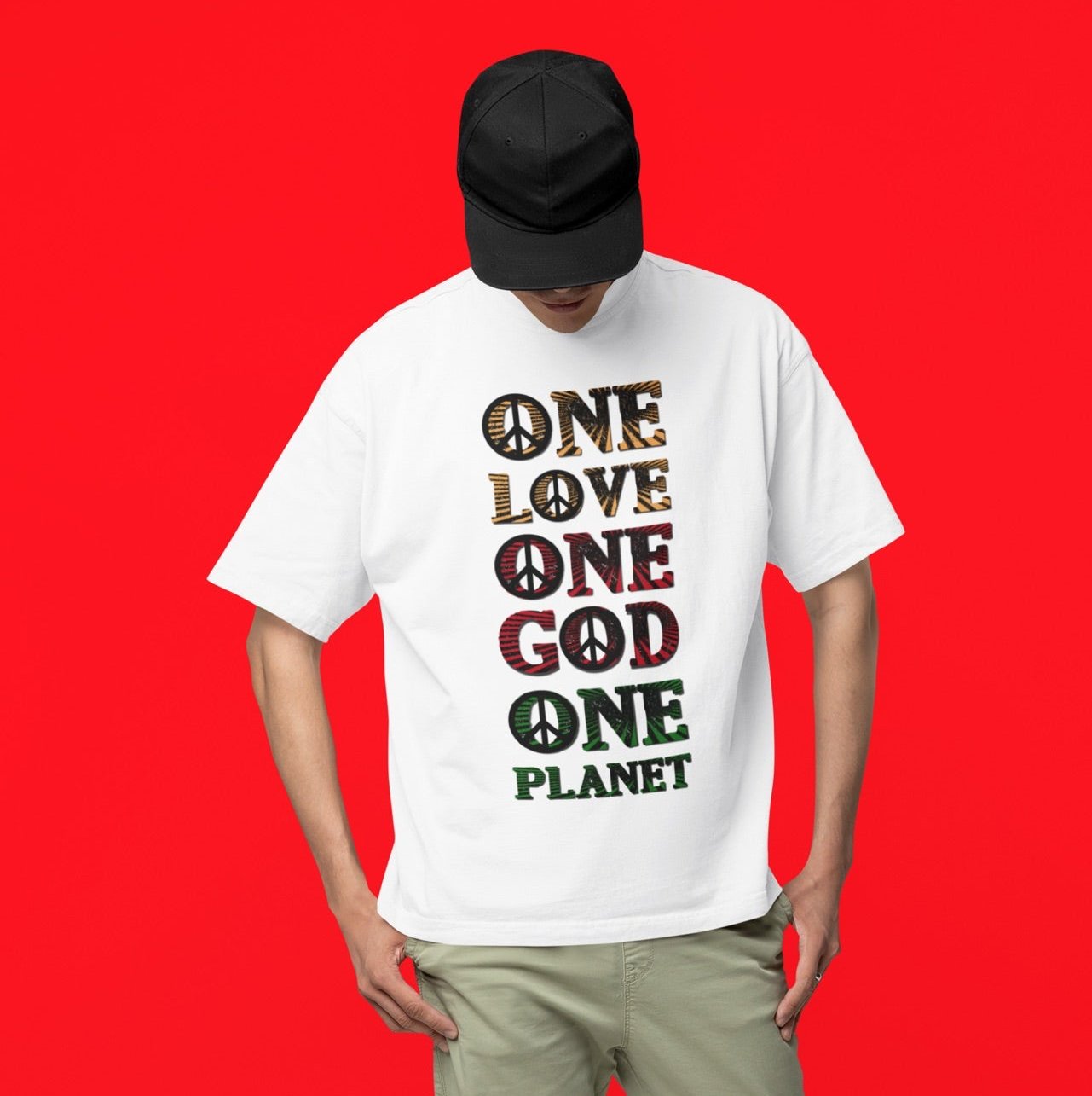 Psalms Angels "One Love One Planet One God" Graphic Unisex White Tee Amour