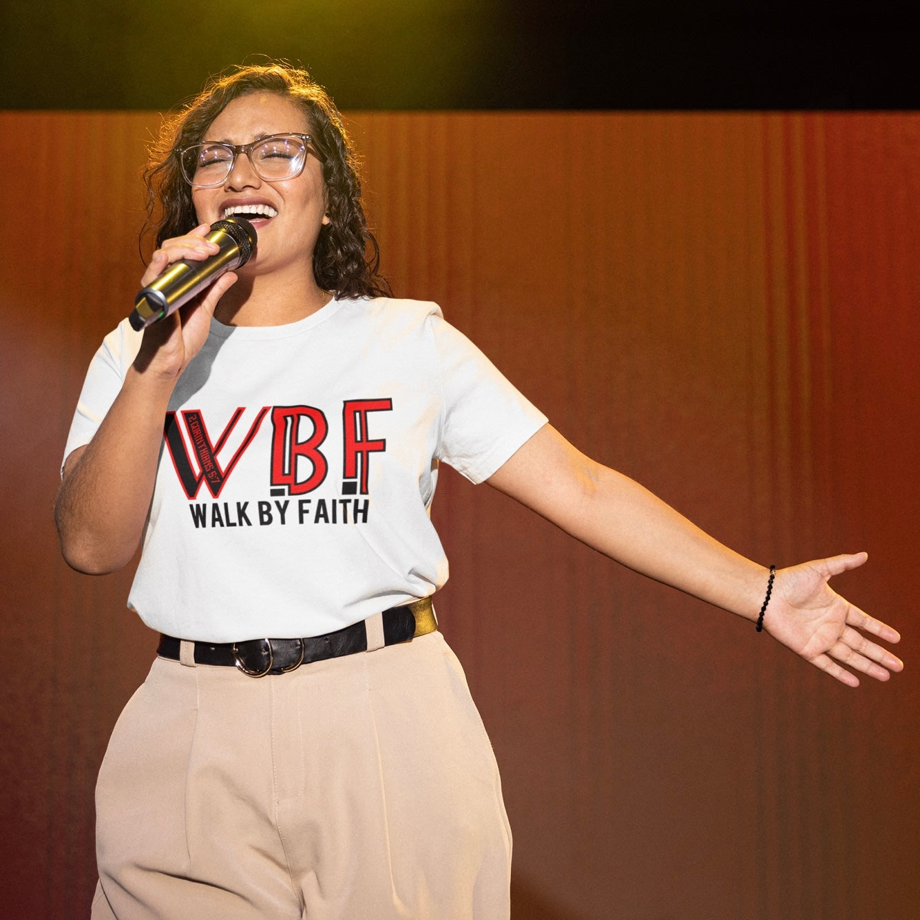 WBF Walk By Faith white grahic teeshirt from the Elemental range by Palms Angels. 2 Corinthians Ch5:Vs7