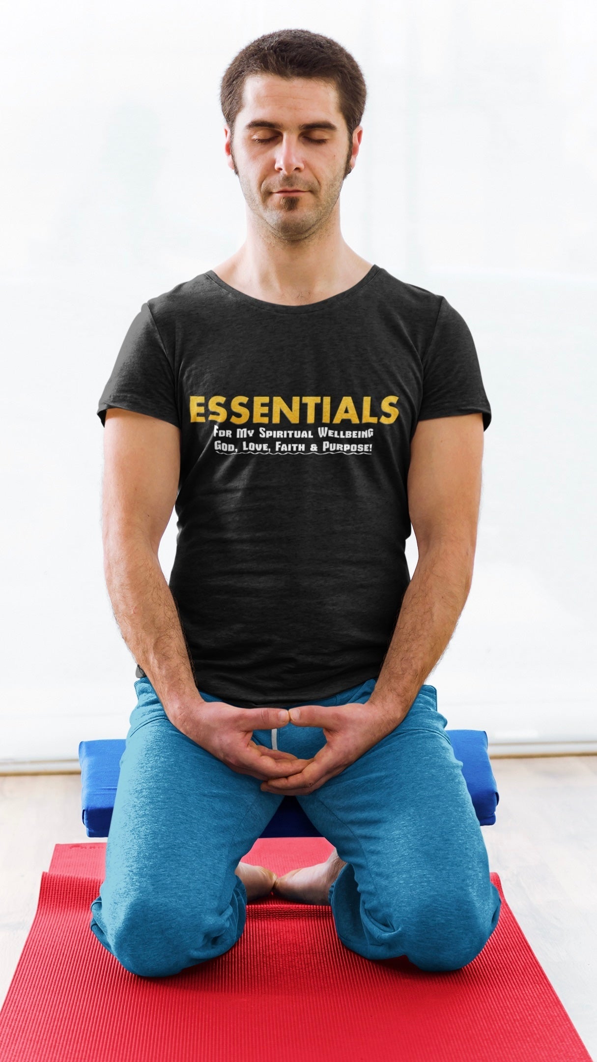 Psalms Angels "Essentials For My Wellbeing" Graphic Unisex Black Tee Psalms 91.11