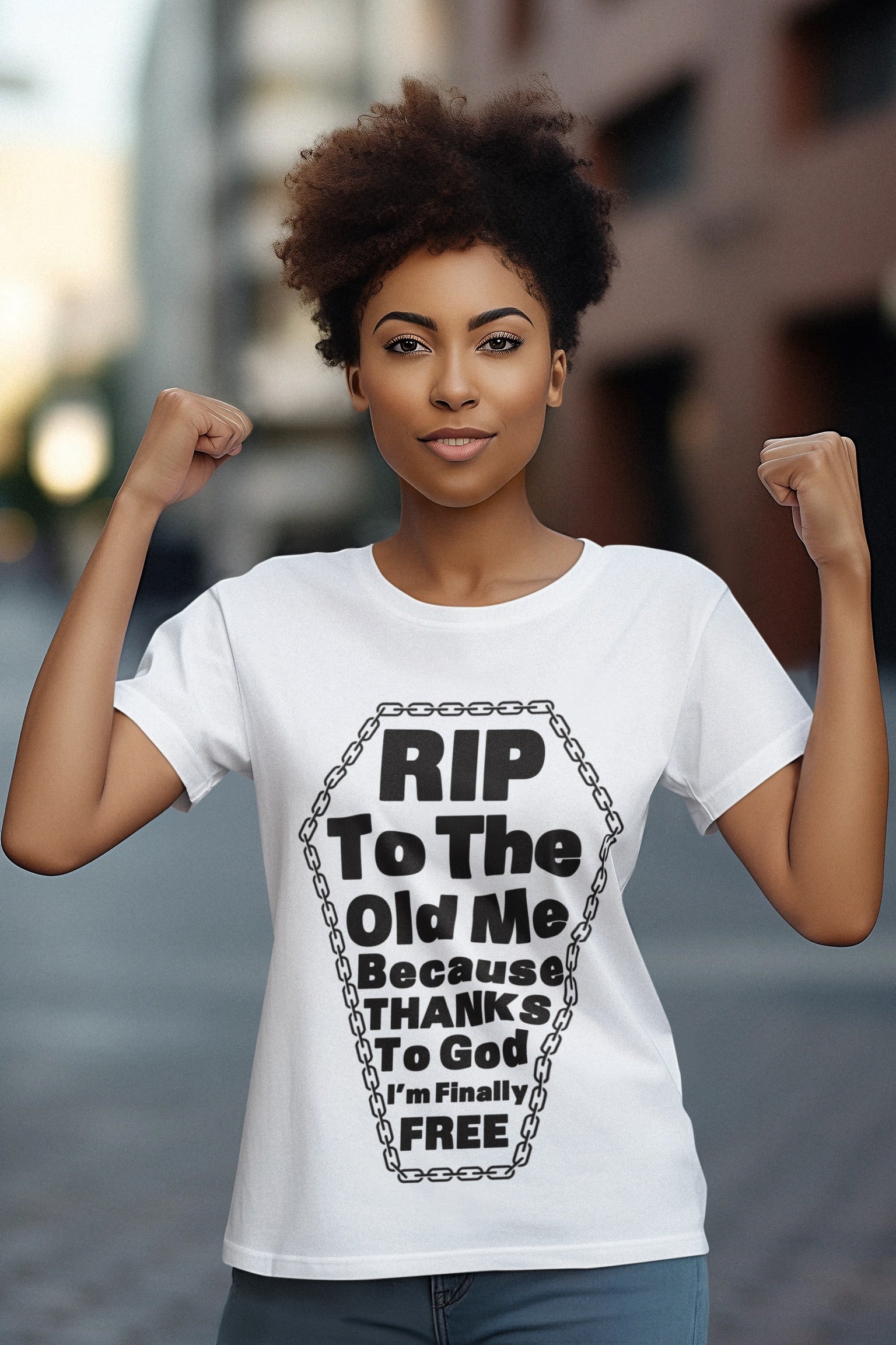 Psalms Angels "RIP To The Old Me" Graphic Unisex White Tee Amour