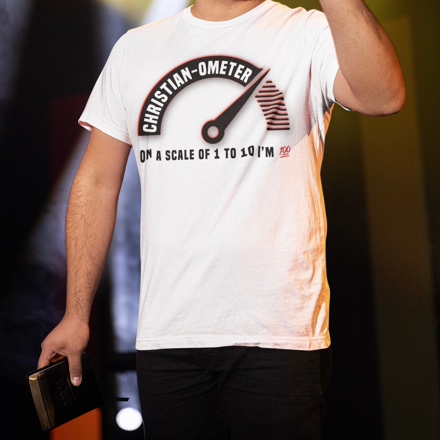 Psalms Angels "100 Percent Christian" Graphic Unisex White Tee Armour