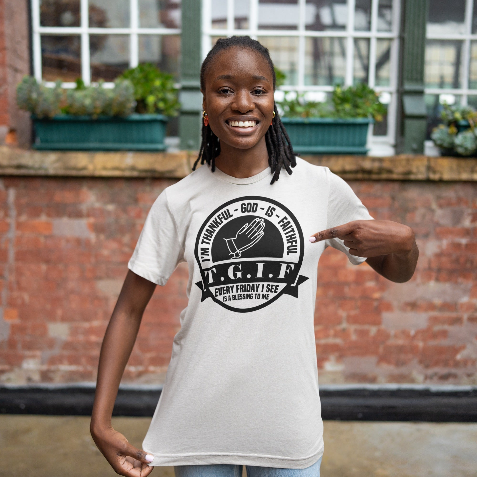 Psalms Angels "Thankful God Is Faithful" Graphic Unisex White Tee Amour