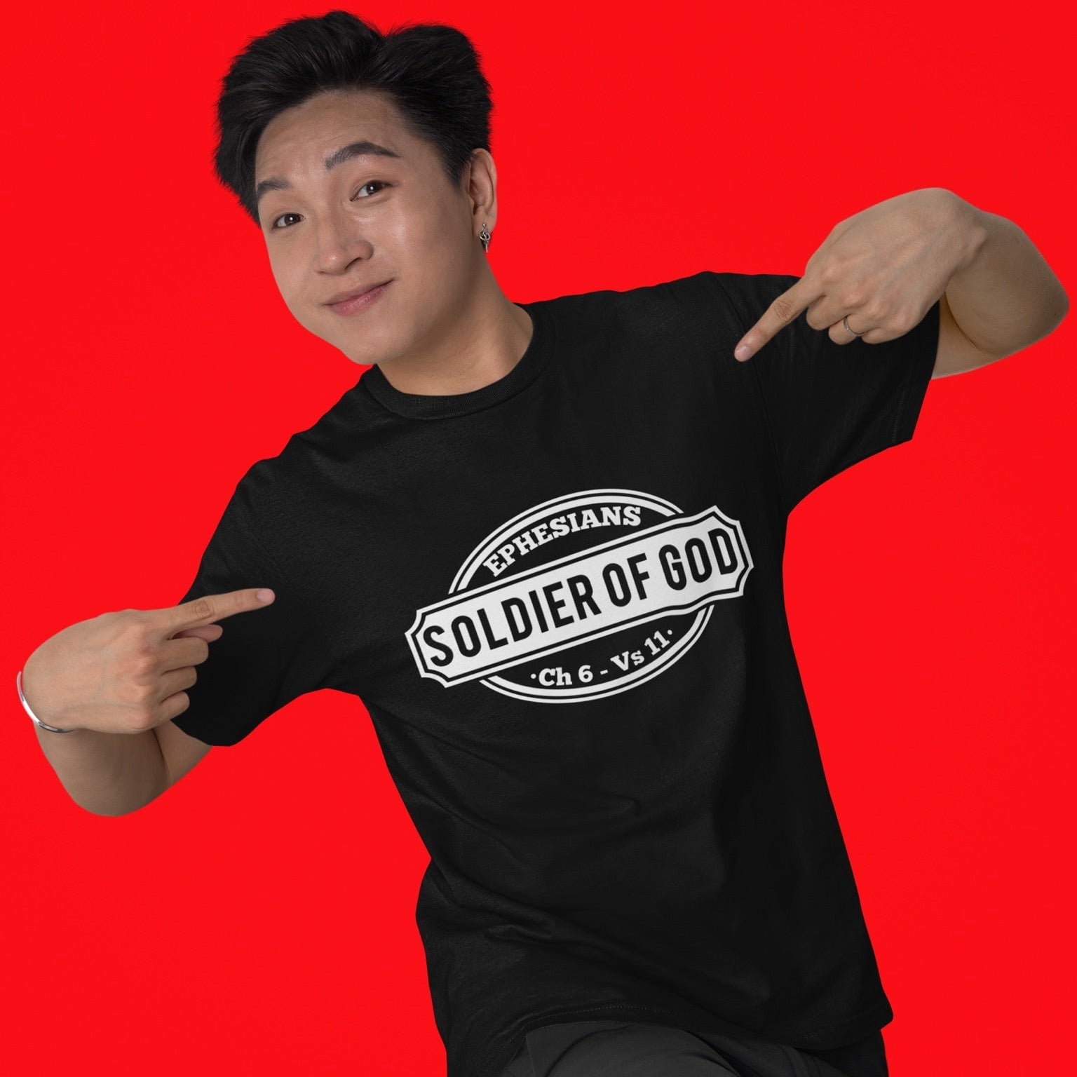 Psalms Angels "Soldier Of God" Graphic Unisex Black Tee Armour