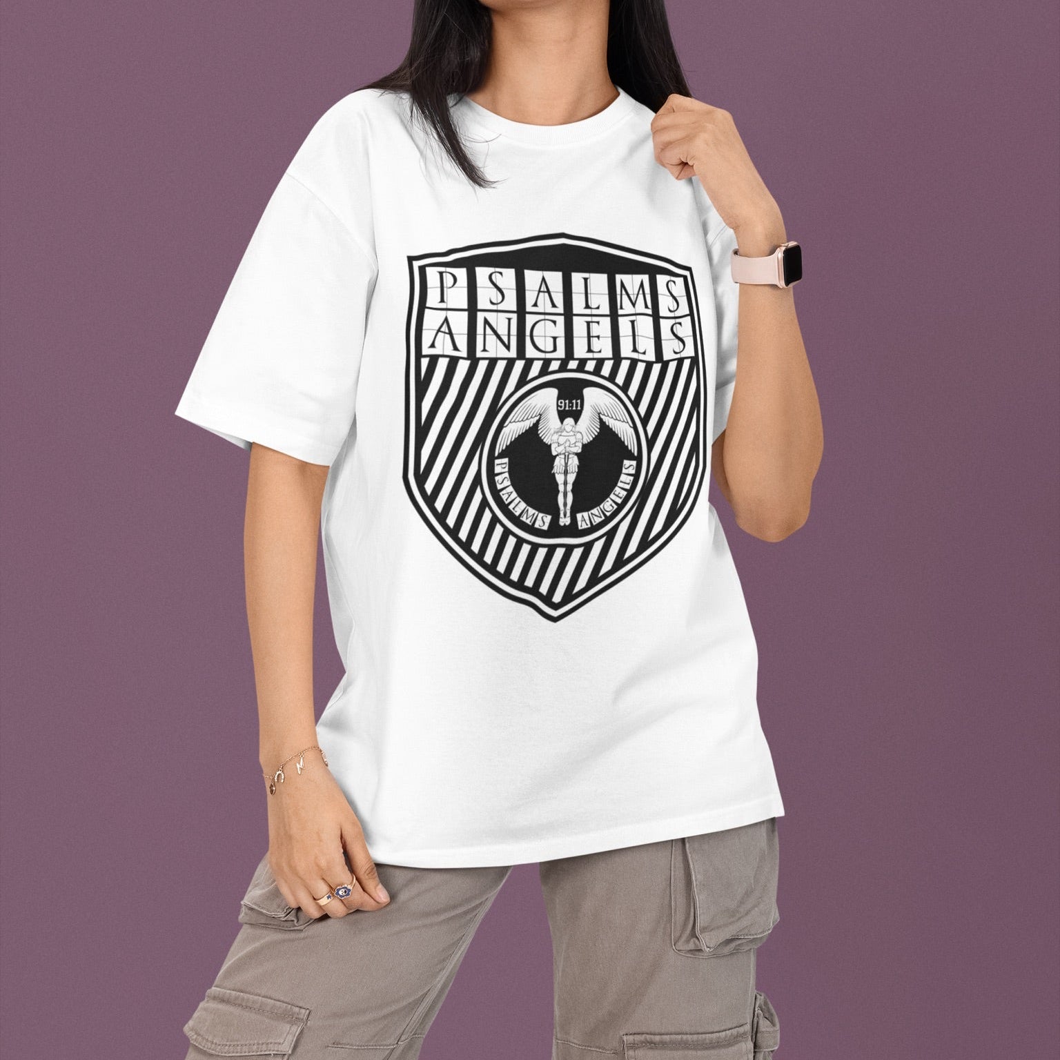 Psalms Angels "The Shield" Unisex Oversized Boxy Lux Tee Armour