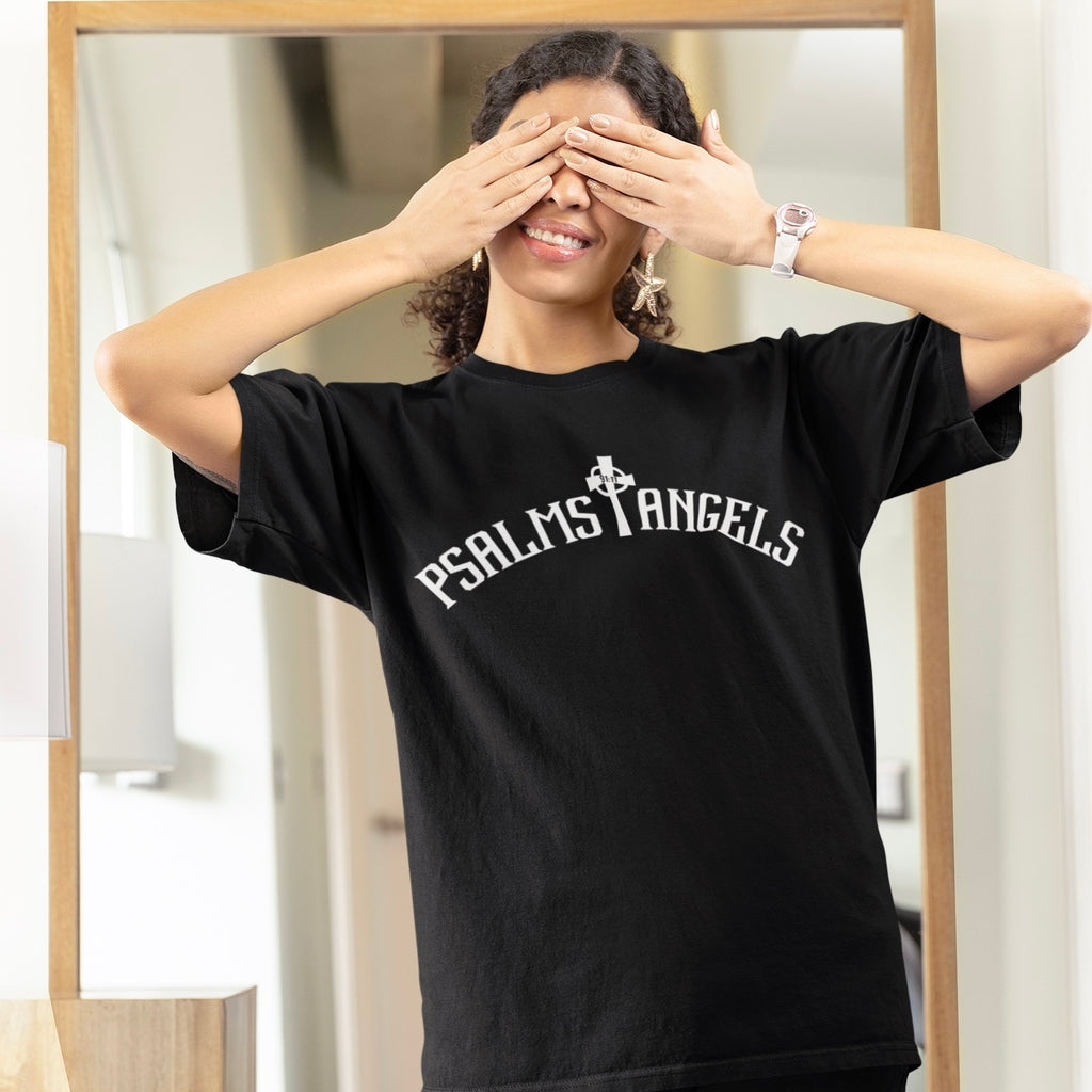 Psalms Angels Classic Relaxed Fit Unisex Black Tee