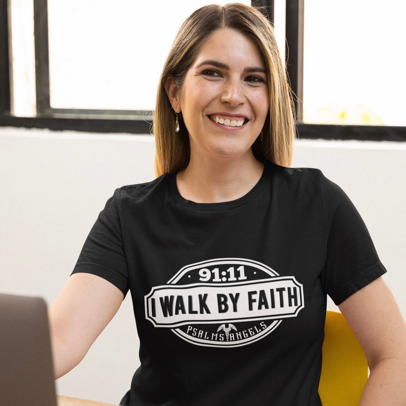 Psalms Angels "I Walk By Faith" Graphic Unisex Black Tee Armour