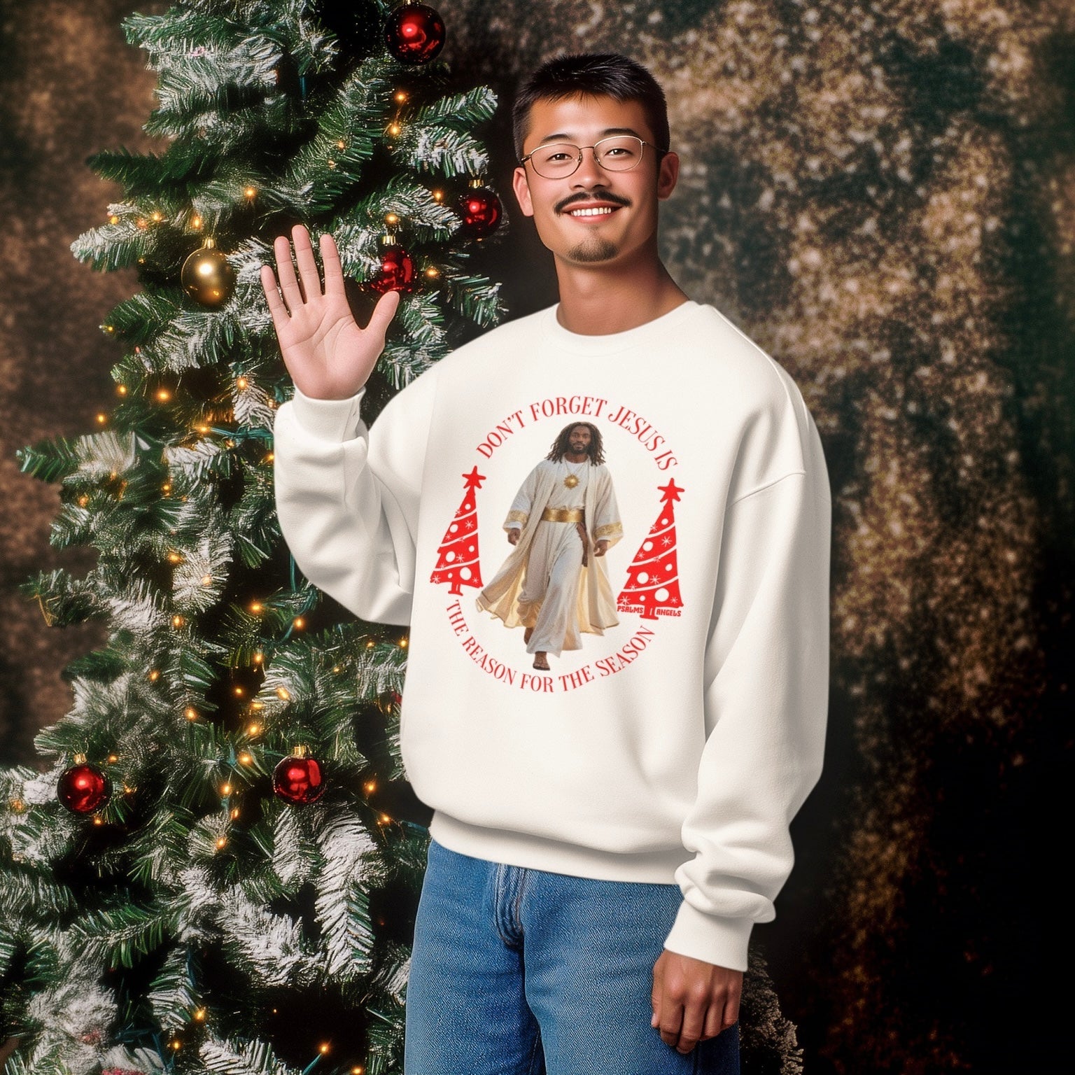 Limited Edition Psalms Angels "Jesus Is The Reason For The Season" Unisex Organic Sweatshirt Psalms-Angels.com