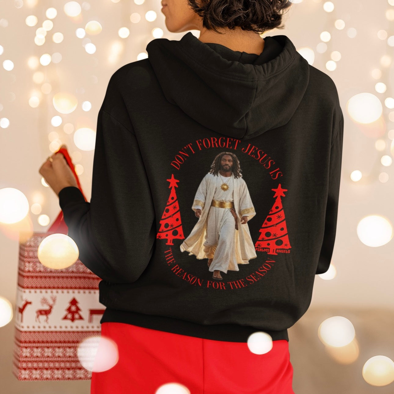 Jesus Is The Reason For The Season Unisex Premium Heavyweight 100% Organic Cotton Hoodie Psalms 91.11