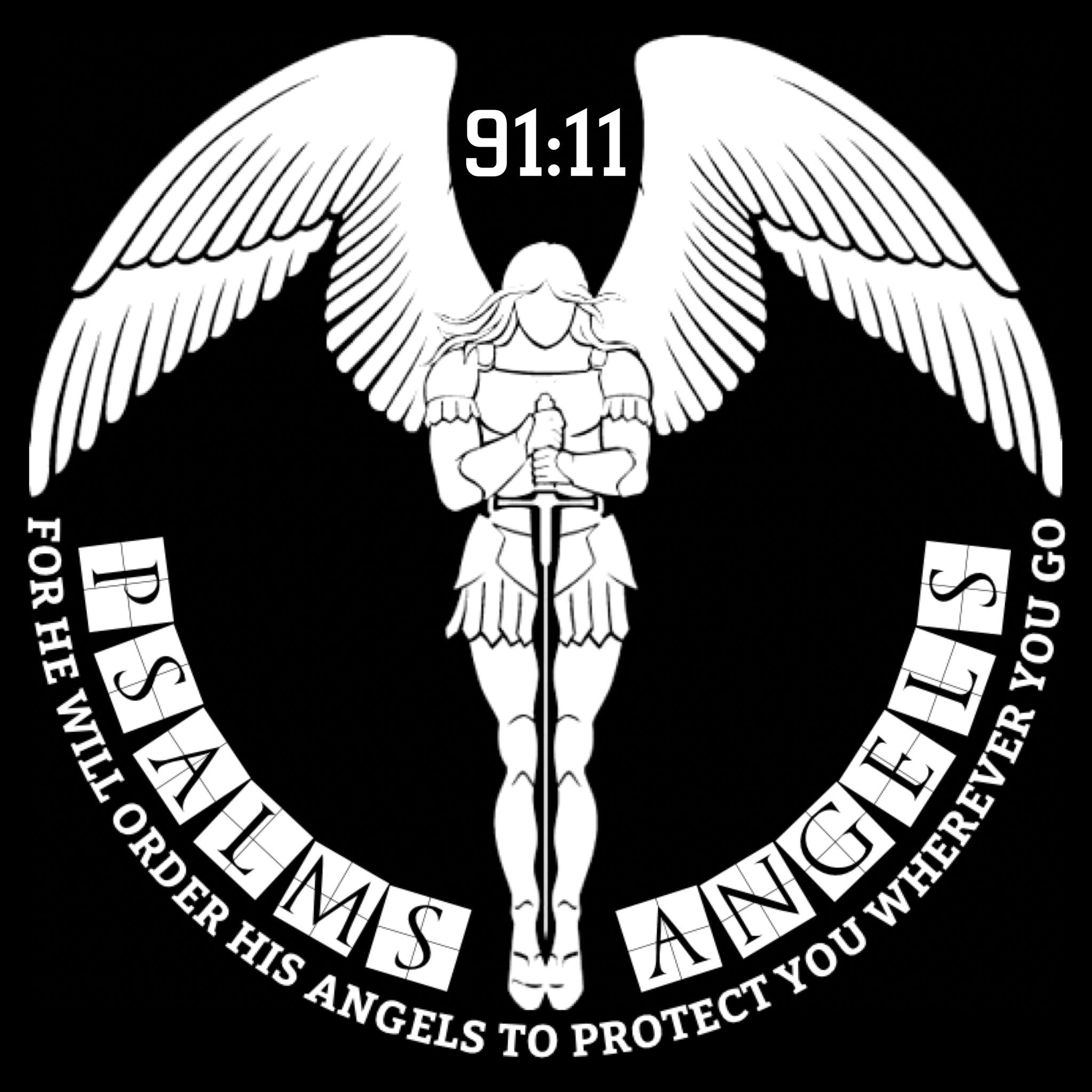 Psalms Angels 91:11 Unisex Vegan Friendly Recycled Polyester Athletic Cargo Sweatpants - Black Substantial