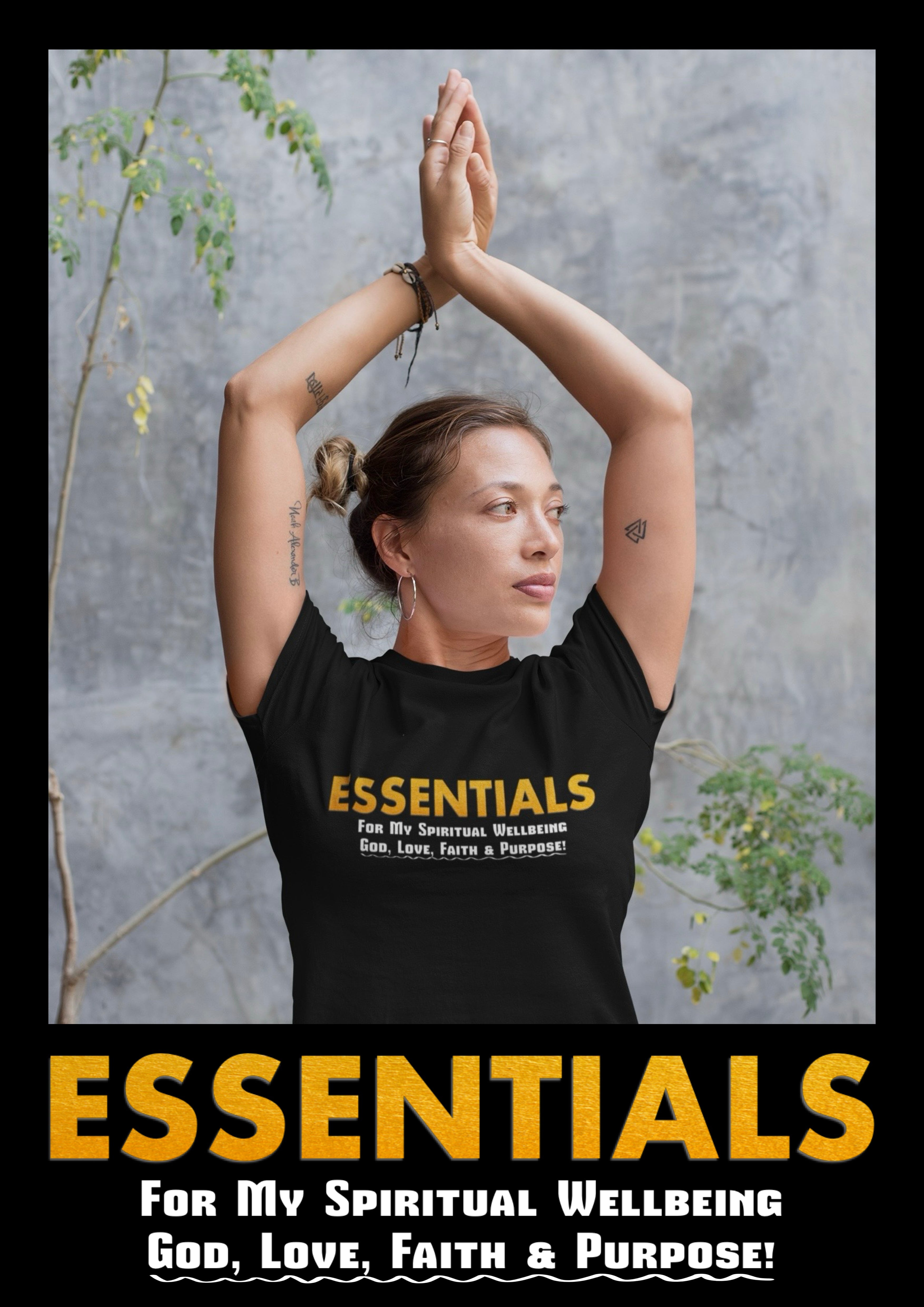 Psalms Angels "Essentials For My Wellbeing" Graphic Unisex Black Tee Psalms 91.11