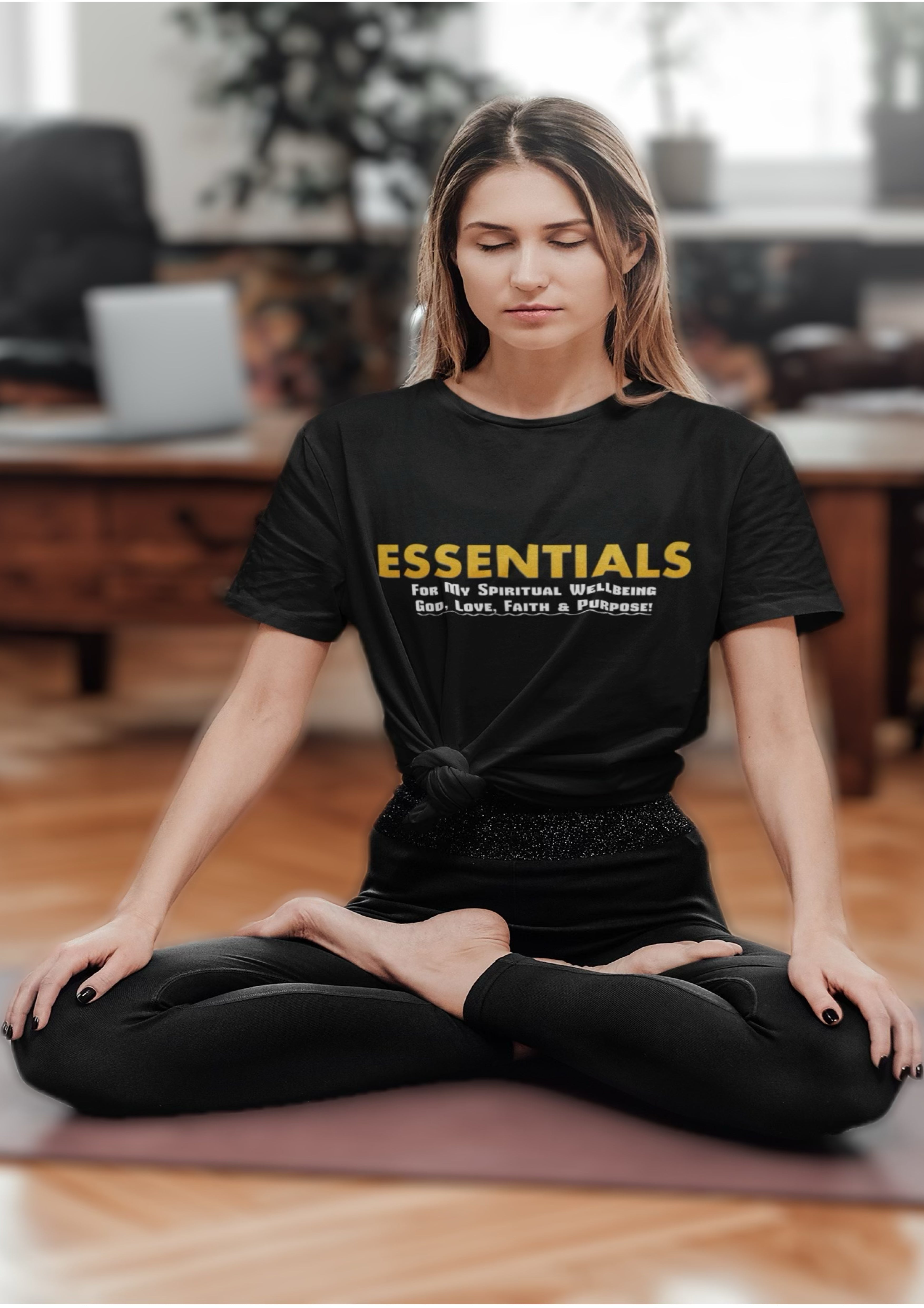 Psalms Angels "Essentials For My Wellbeing" Graphic Unisex Black Tee Psalms 91.11