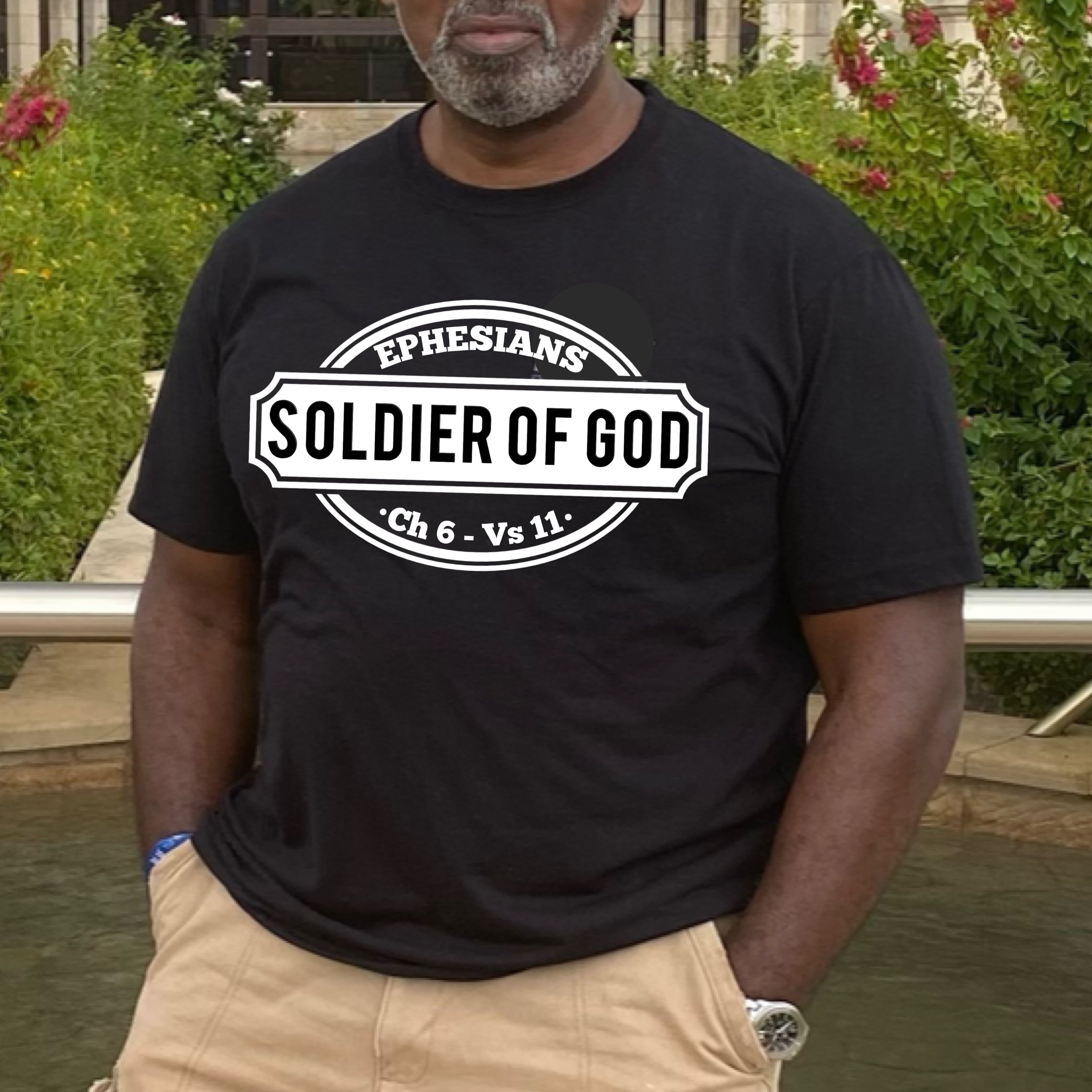 Psalms Angels "Soldier Of God" Graphic Unisex Black Tee Armour