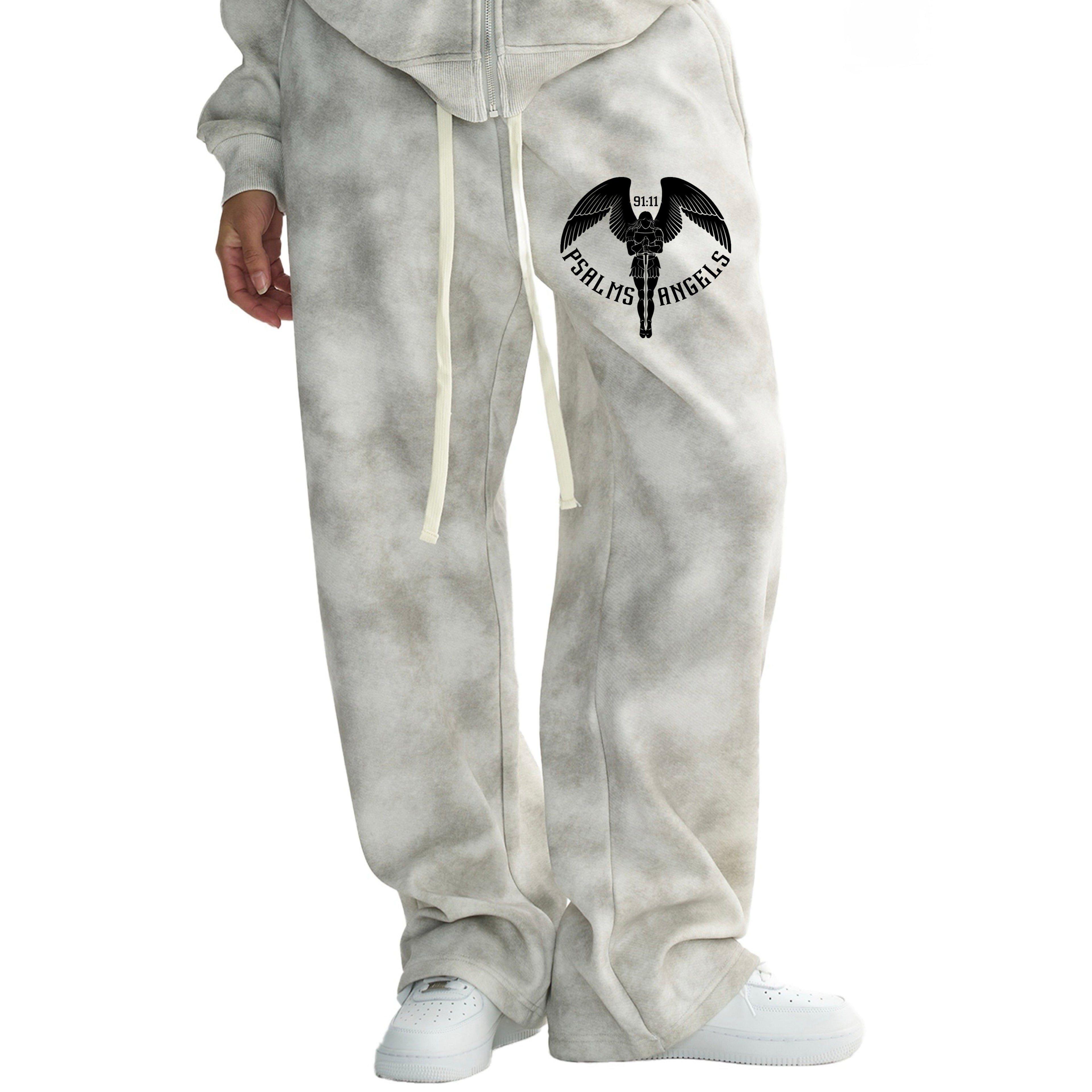 Psalms Angels Stone Washed Retro Look Fleece Sweatpants ODMPOD