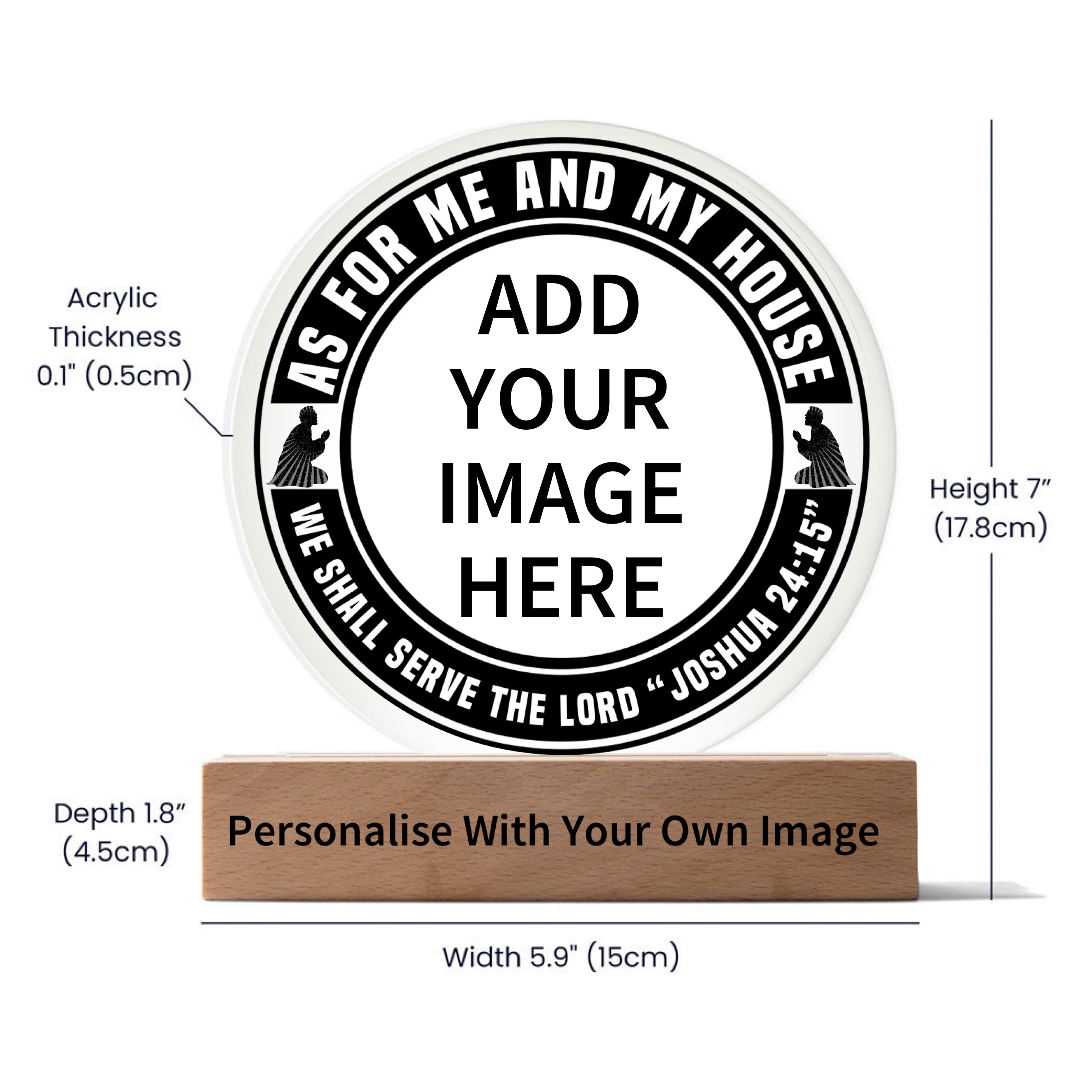 Personalised Christian Circular LED Illuminated Acrylic Plaque Shiny Things