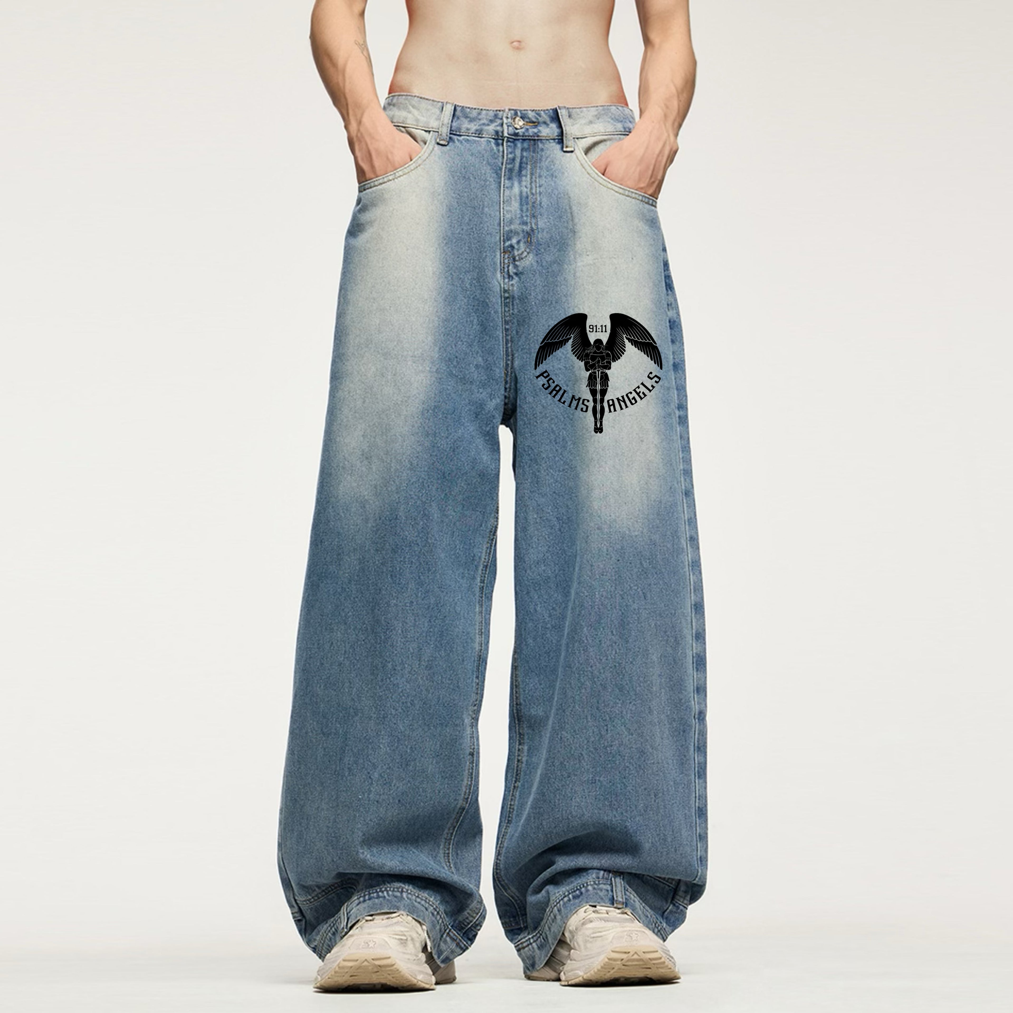 Psalms Angels Wide-Leg Jeans Plus1
