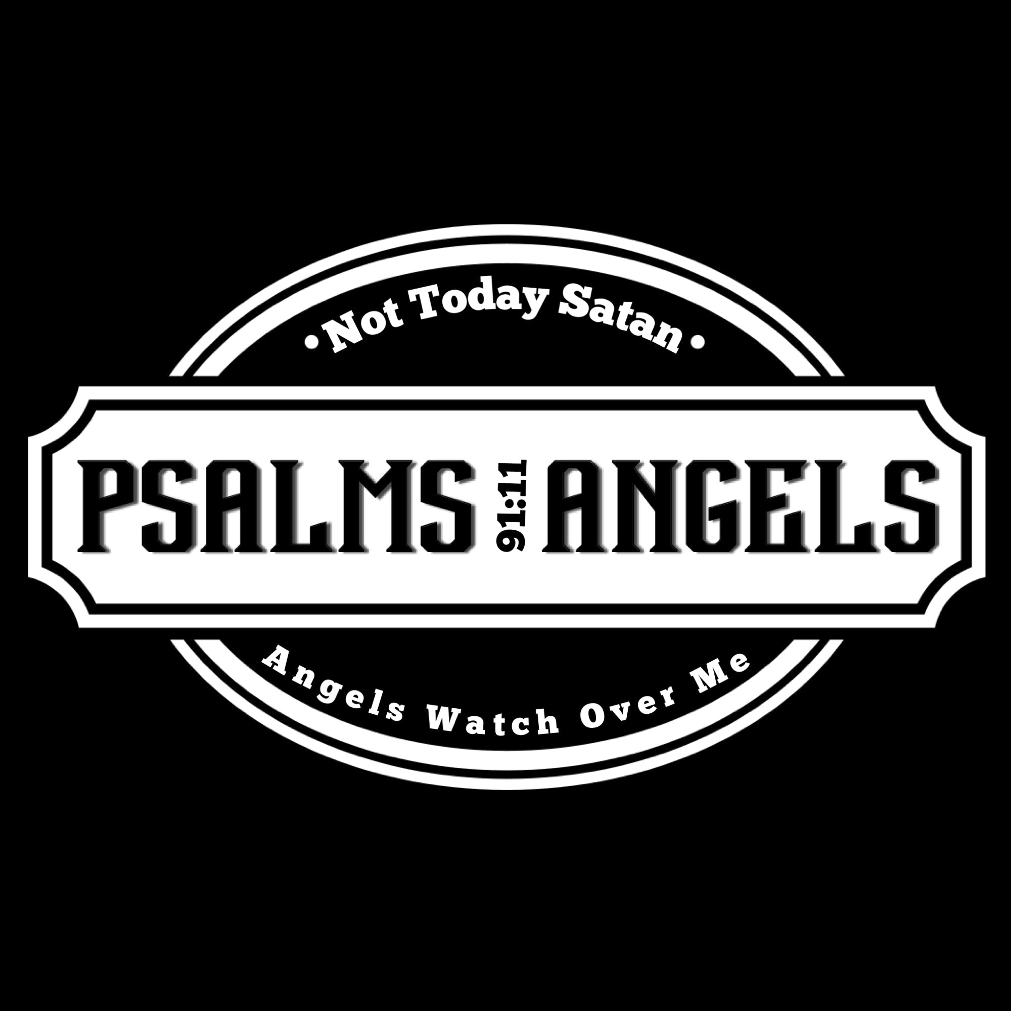 Angels Watch Over Me Men's Puffer Jacket - Black Armour