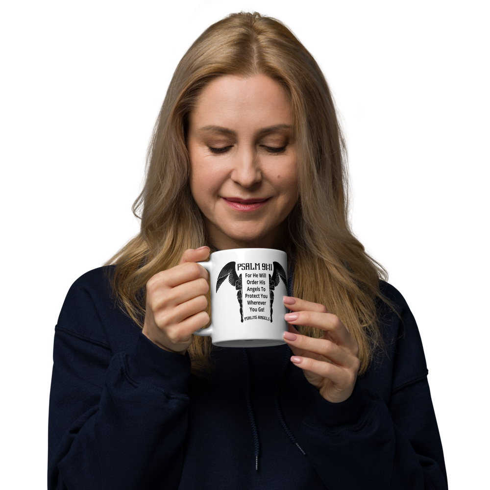 Psalms Angels White glossy mug Psalms 91.11