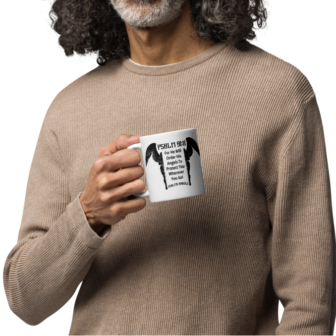 Psalms Angels White glossy mug Psalms 91.11