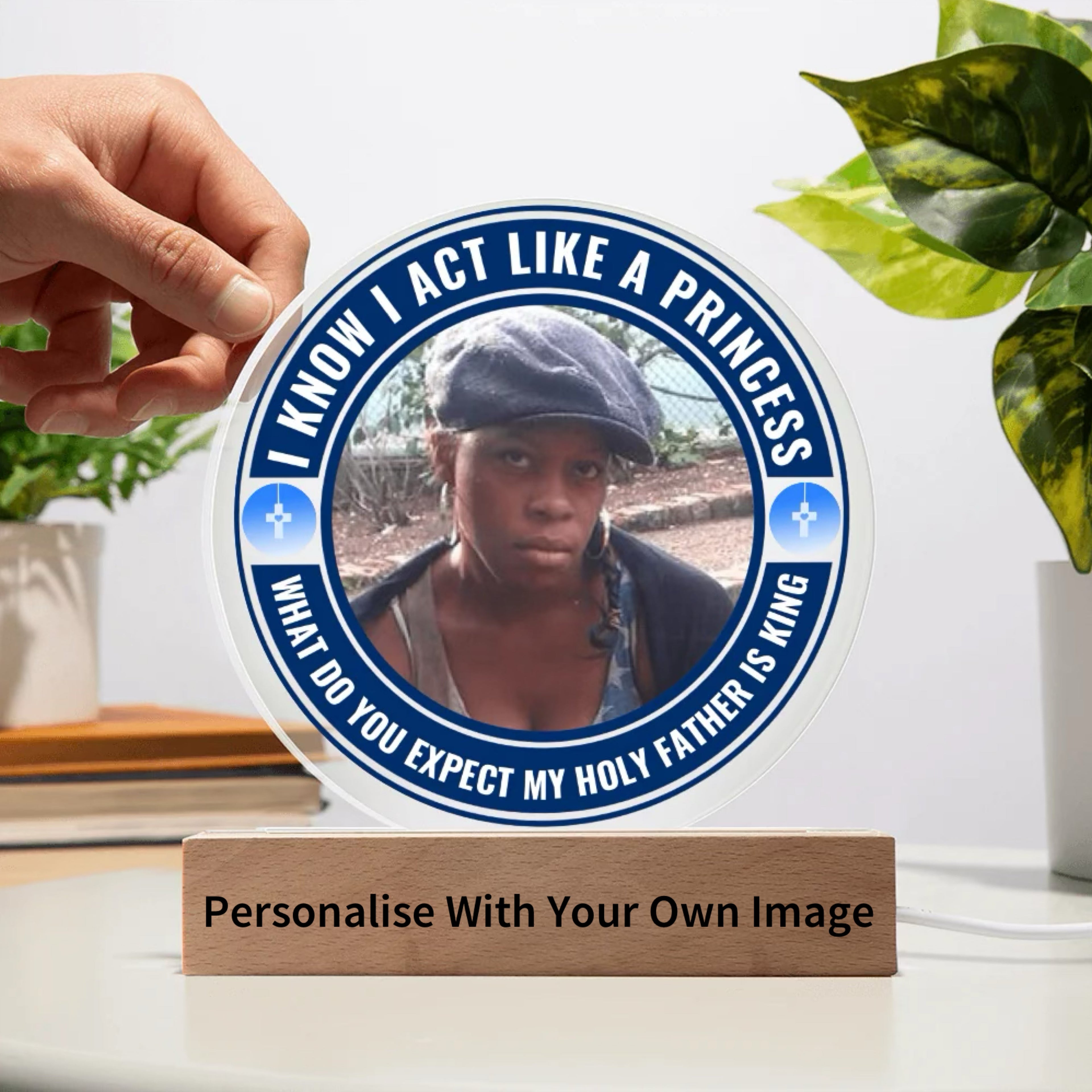 A Personalised Christian Themed Acrylic Plaque On A Wooden Base For My Princess Shiny Things