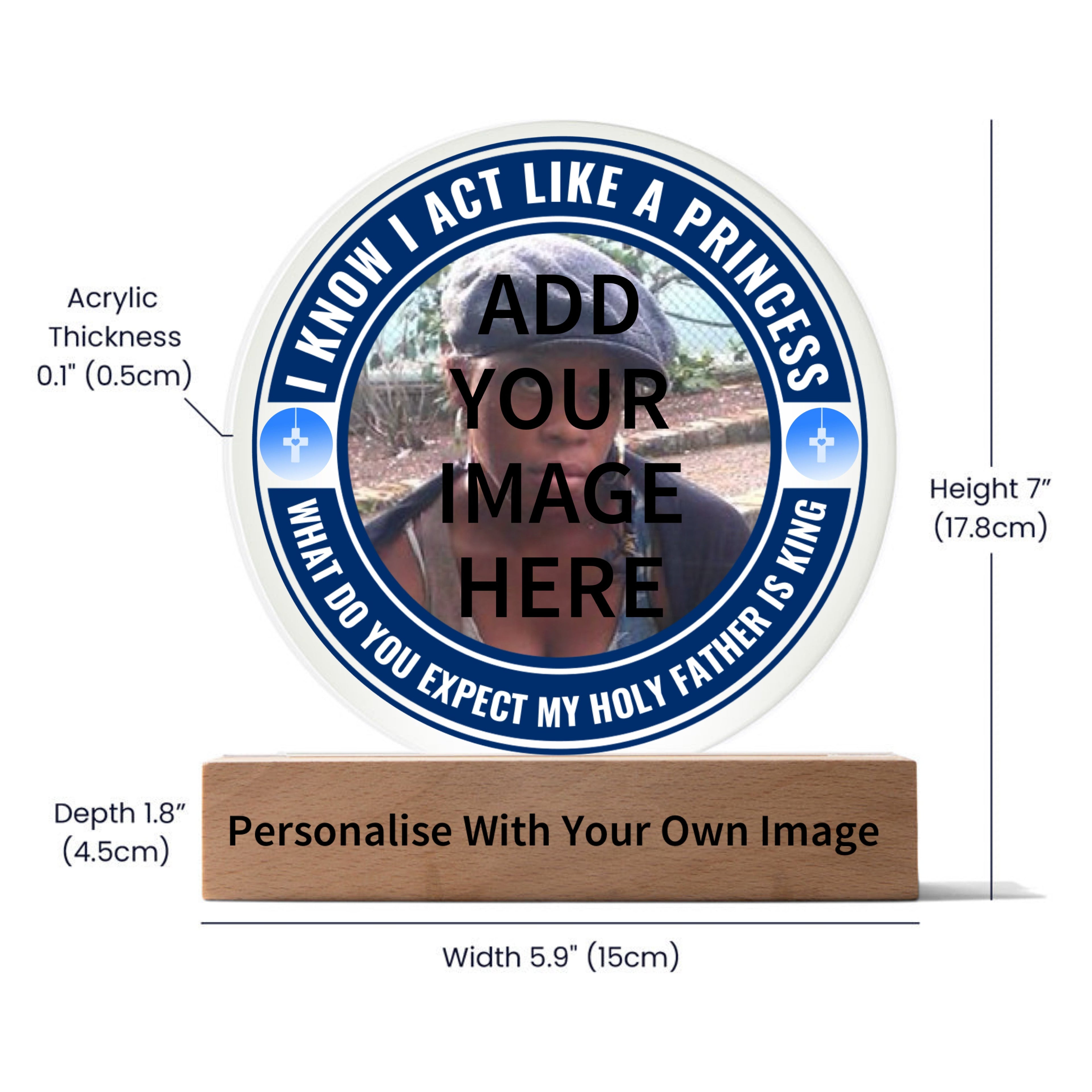 A Personalised Christian Themed Acrylic Plaque On A Wooden Base For My Princess Shiny Things