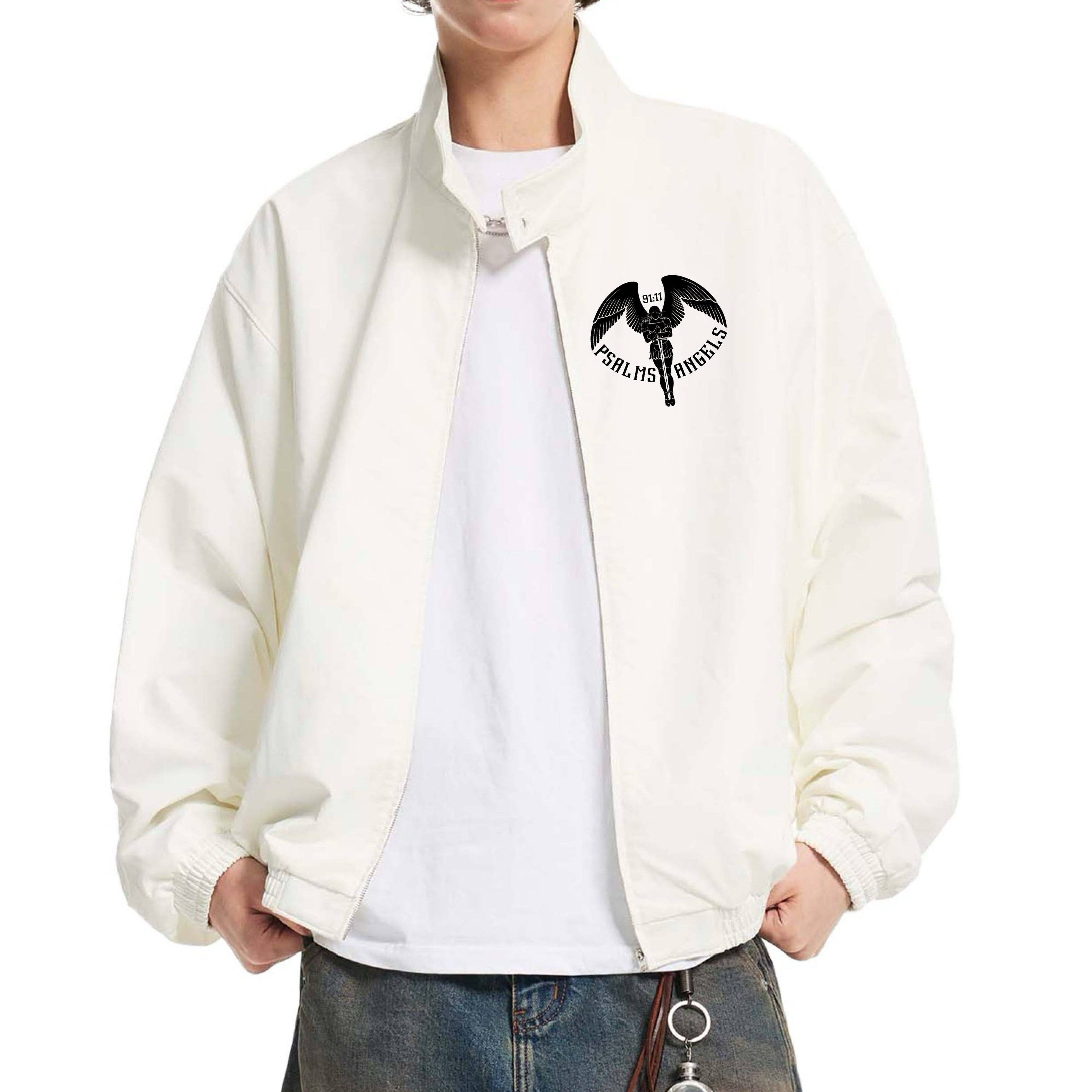 Psalms Angels Stand Up Collar Bomber Jacket ODMPOD
