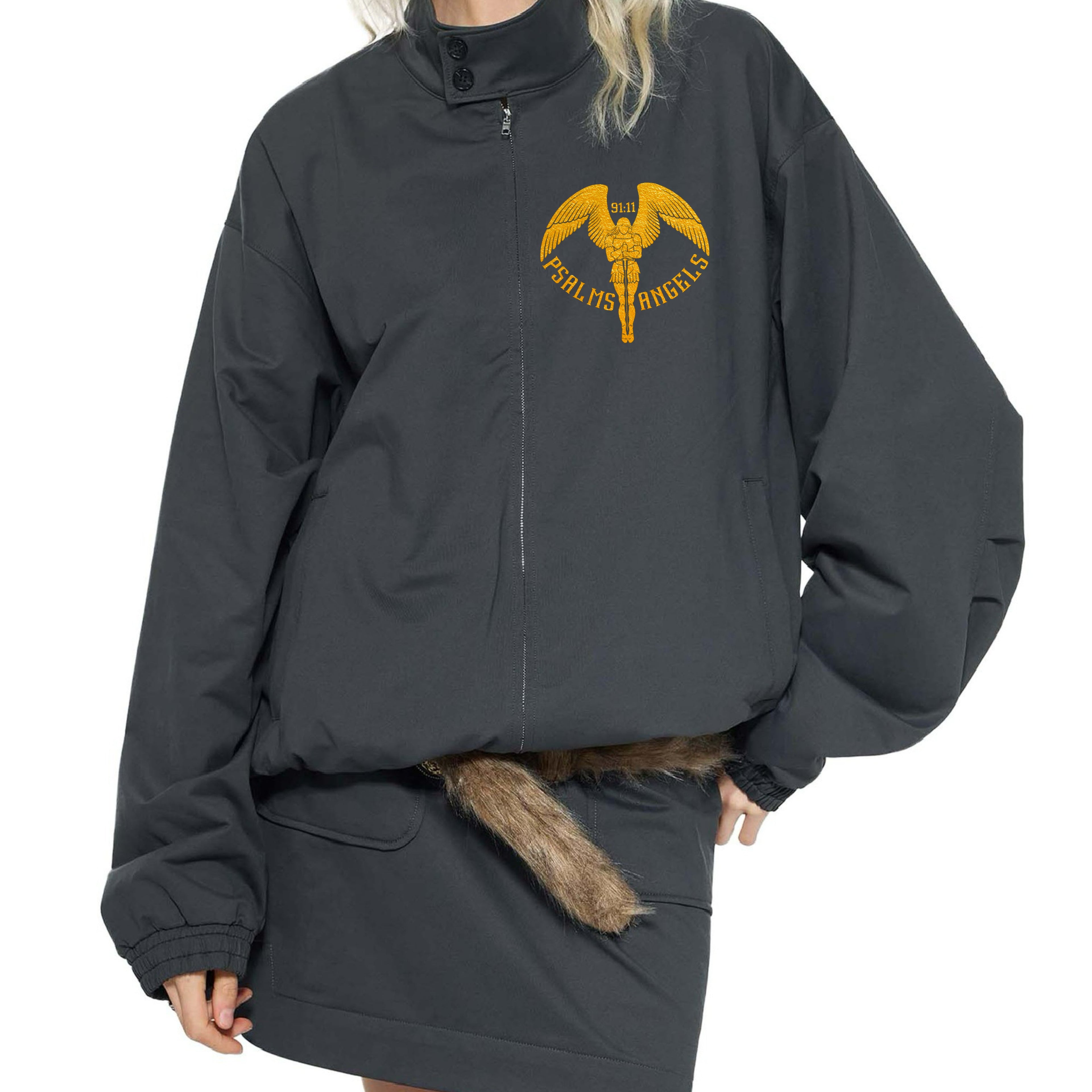 Psalms Angels Stand Collar Bomber Jacket ODMPOD