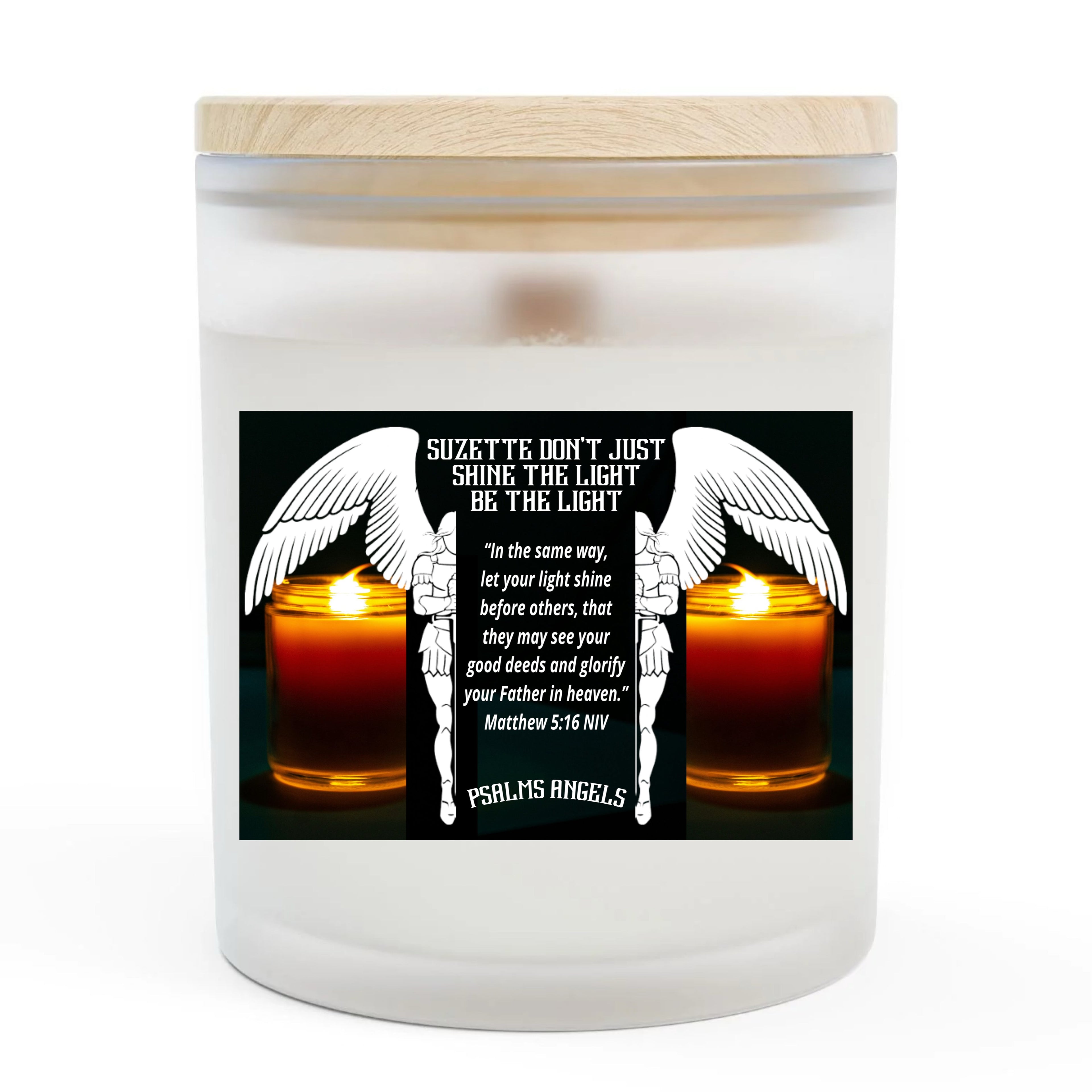 Don’t Just Shine The Light Be The Light — Personalised Frosted Glass 11oz Soy & Coconut Blend Candle Armour