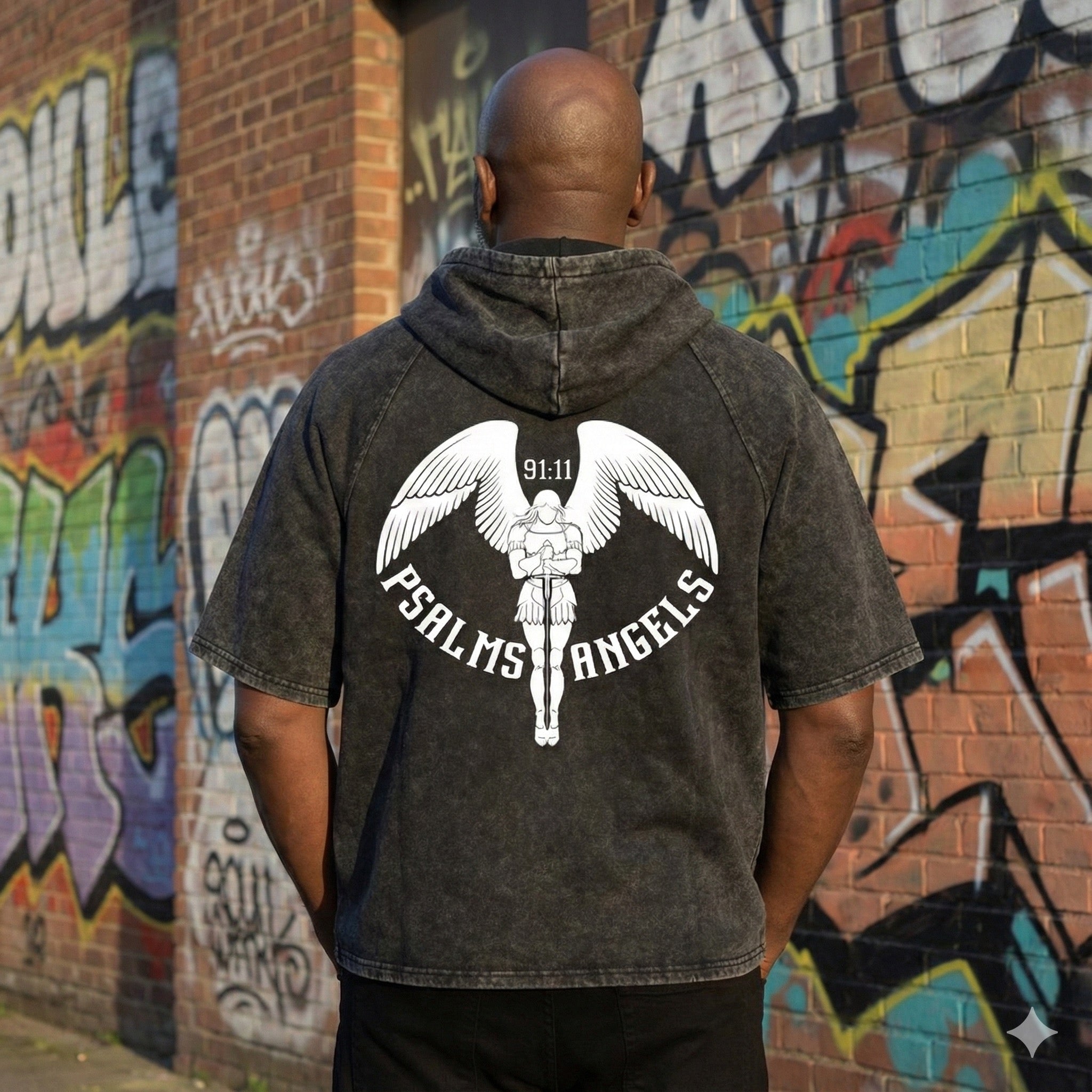 Snow Washed Hooded Boxy Thick T-Shirt - Black ODMPOD