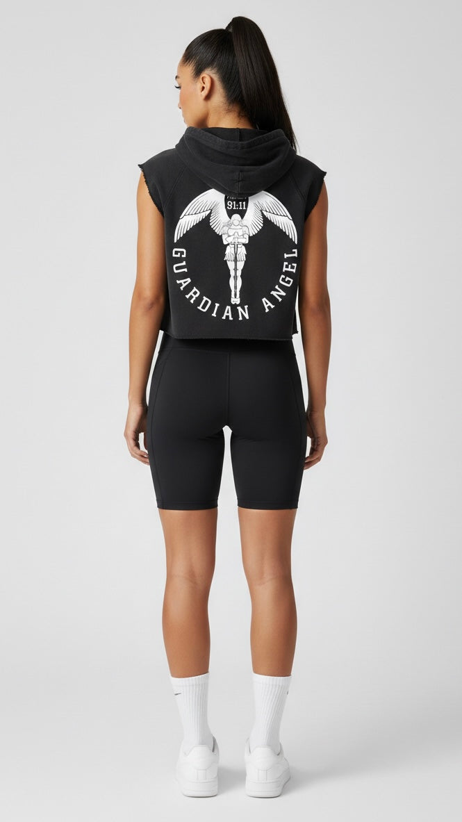 Guardian Angel Snow Washed Sleeveless Hoodie