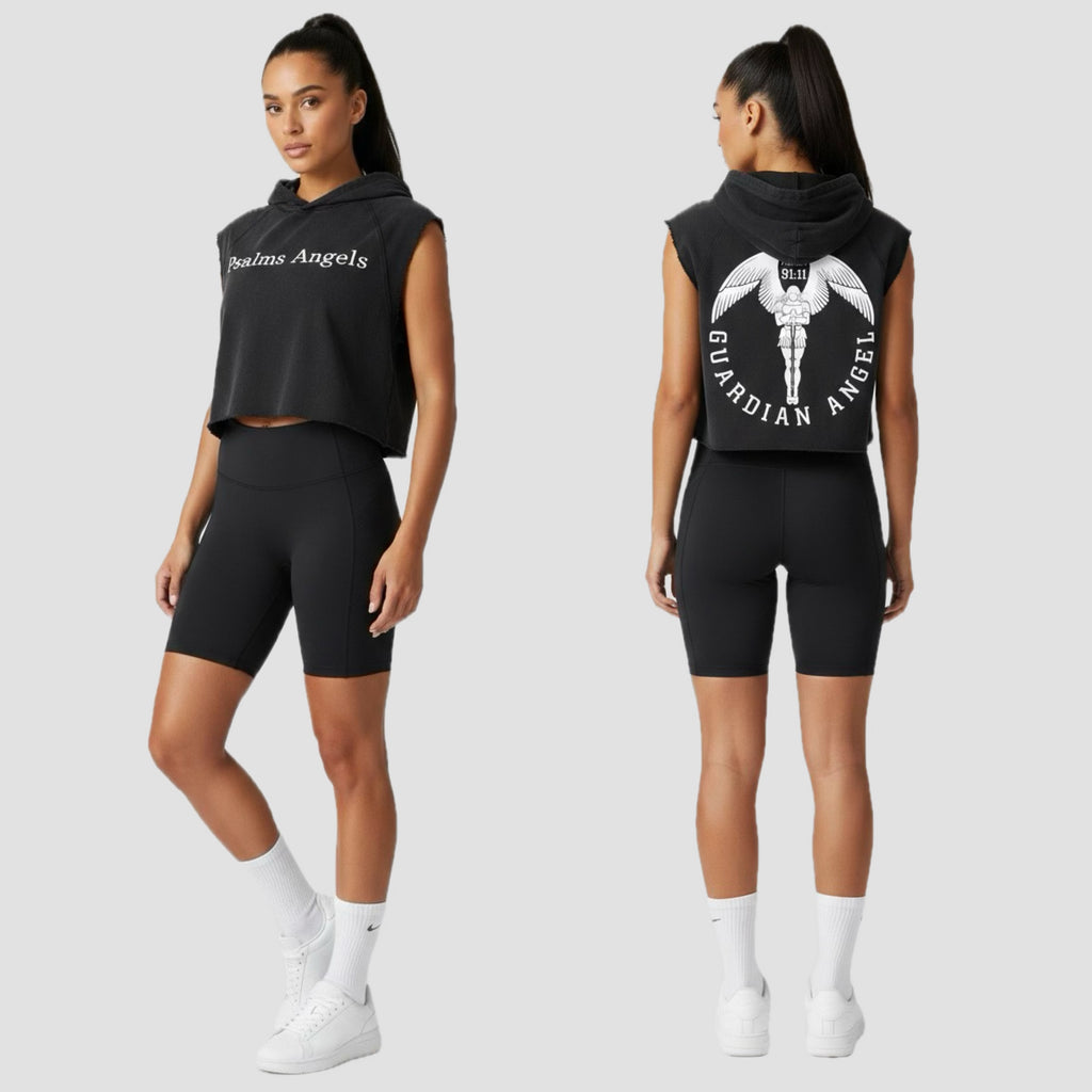 Guardian Angel Snow Washed Sleeveless Hoodie