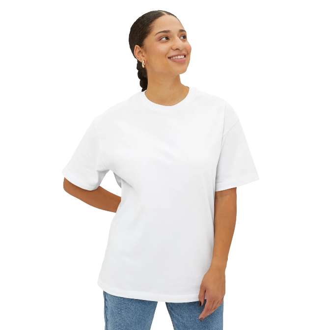 Psalms Angels Unisex Oversized Boxy Lux Rear Printed Teeshirt - White