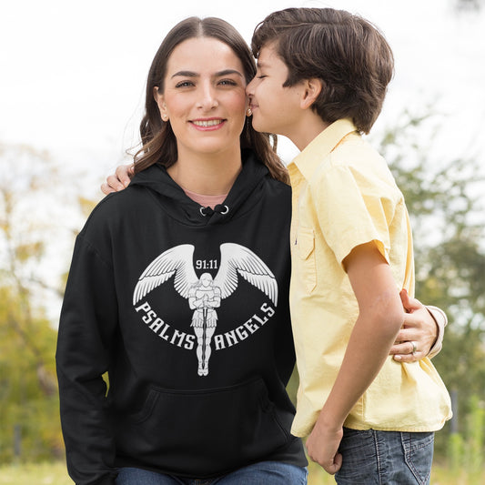 Psalm 91 black Psalms Angels Unisex Premium Heavyweight 100% Organic Cotton Hoodie 