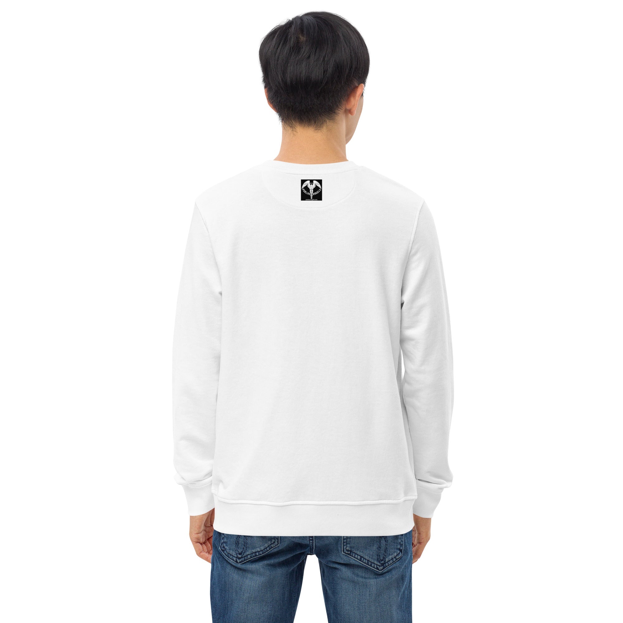 Psalms Angels Unisex Organic Cotton French Terry Knit Sweatshirt - White Psalms 91.11