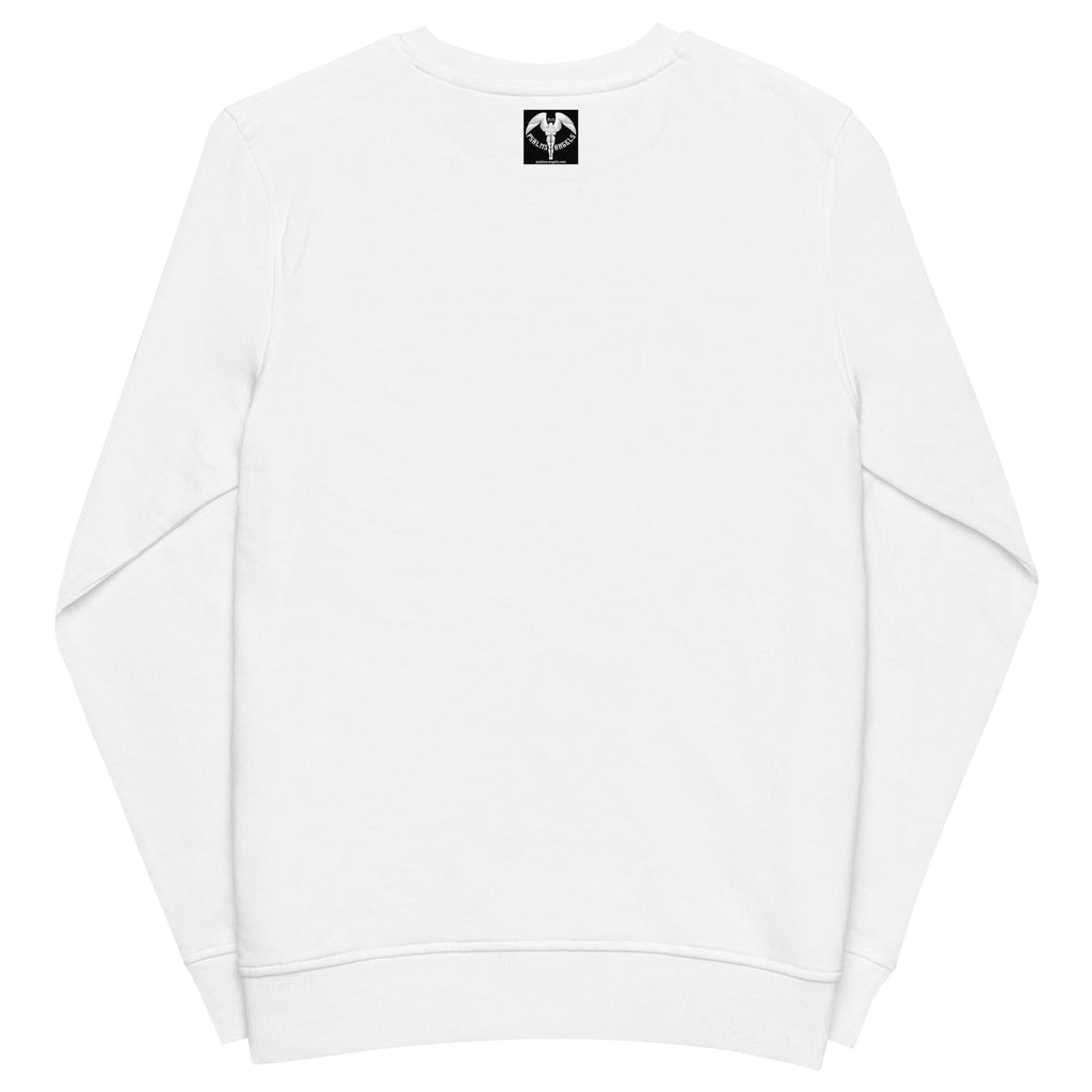 Psalms Angels Unisex Organic Cotton French Terry Knit Sweatshirt - White Psalms 91.11