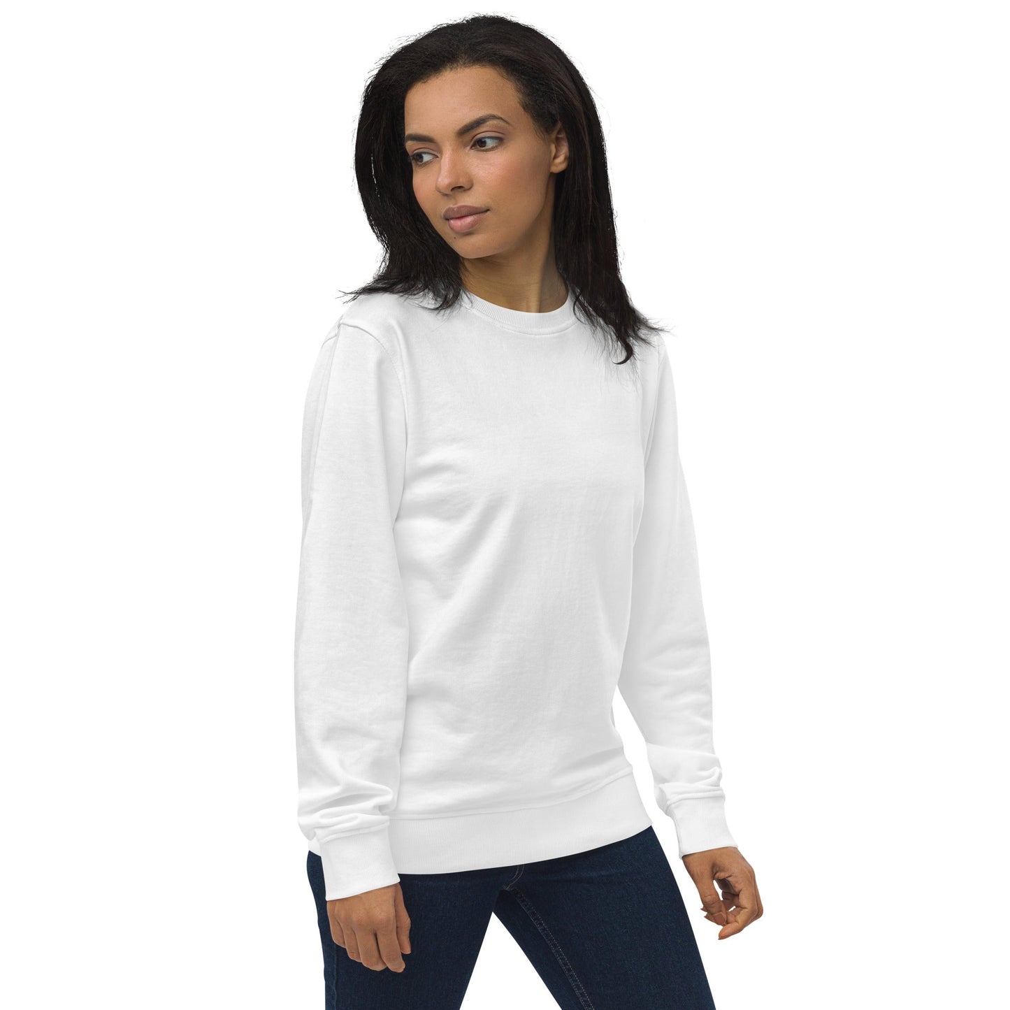 Psalms Angels Unisex Organic Cotton French Terry Knit Rear Printed Sweatshirt - White