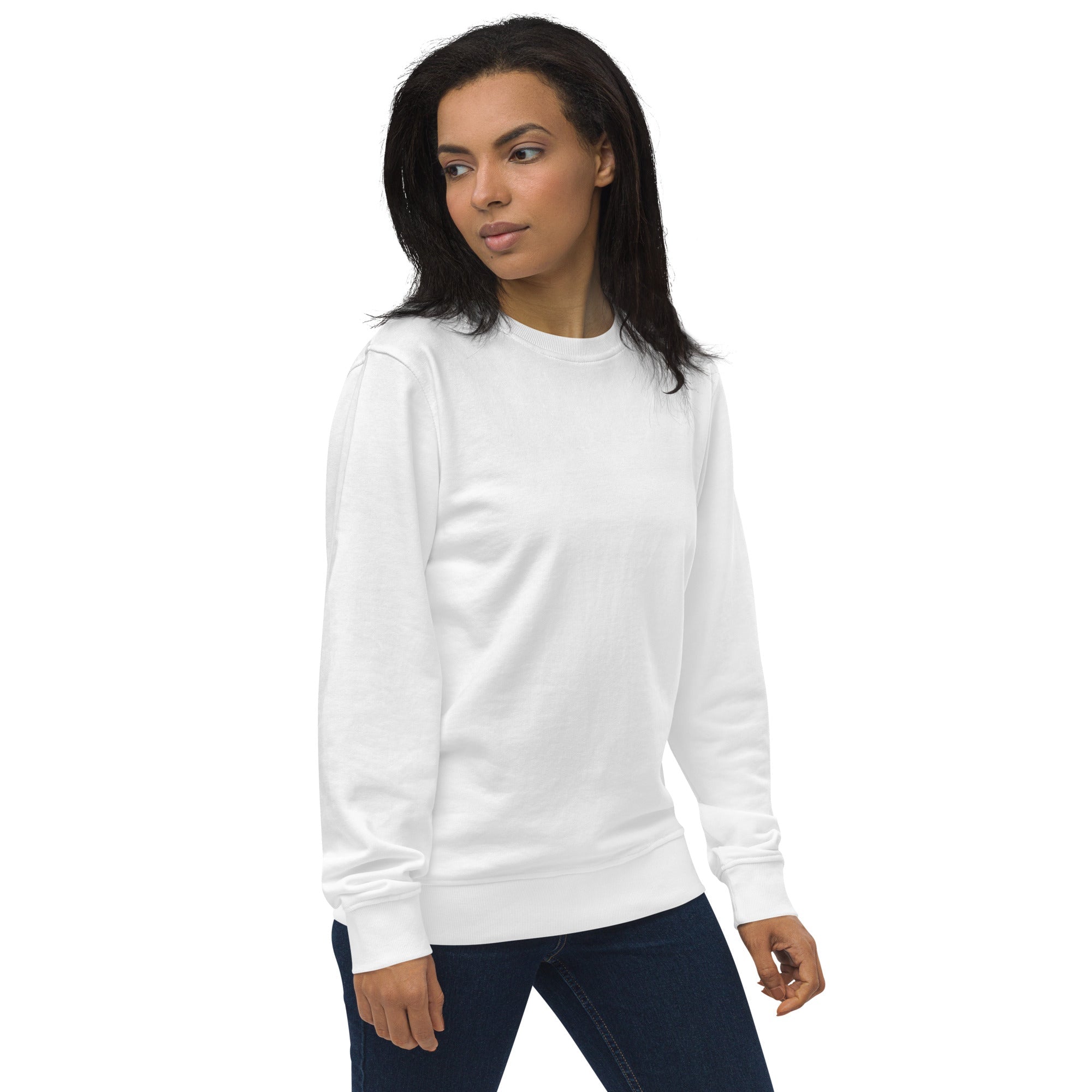 Psalms Angels Unisex Organic Cotton French Terry Knit Rear Printed Sweatshirt - White Psalms 91.11