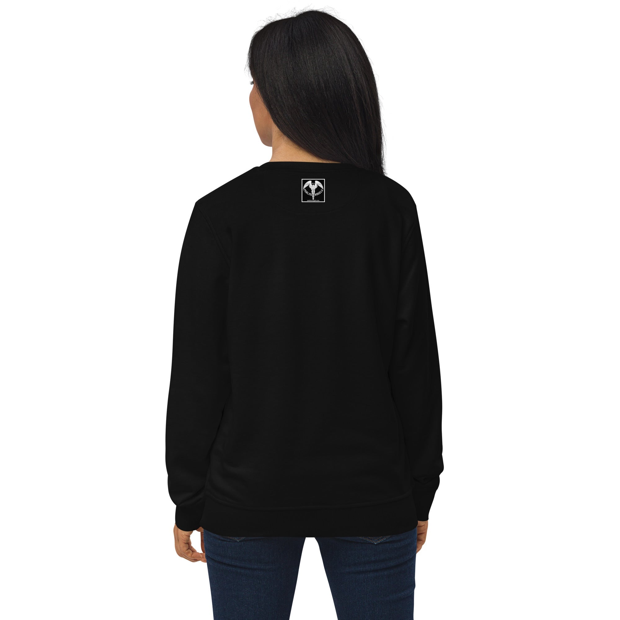 Psalms Angels Unisex Organic Cotton French Terry Knit Sweatshirt - Black Psalms 91.11