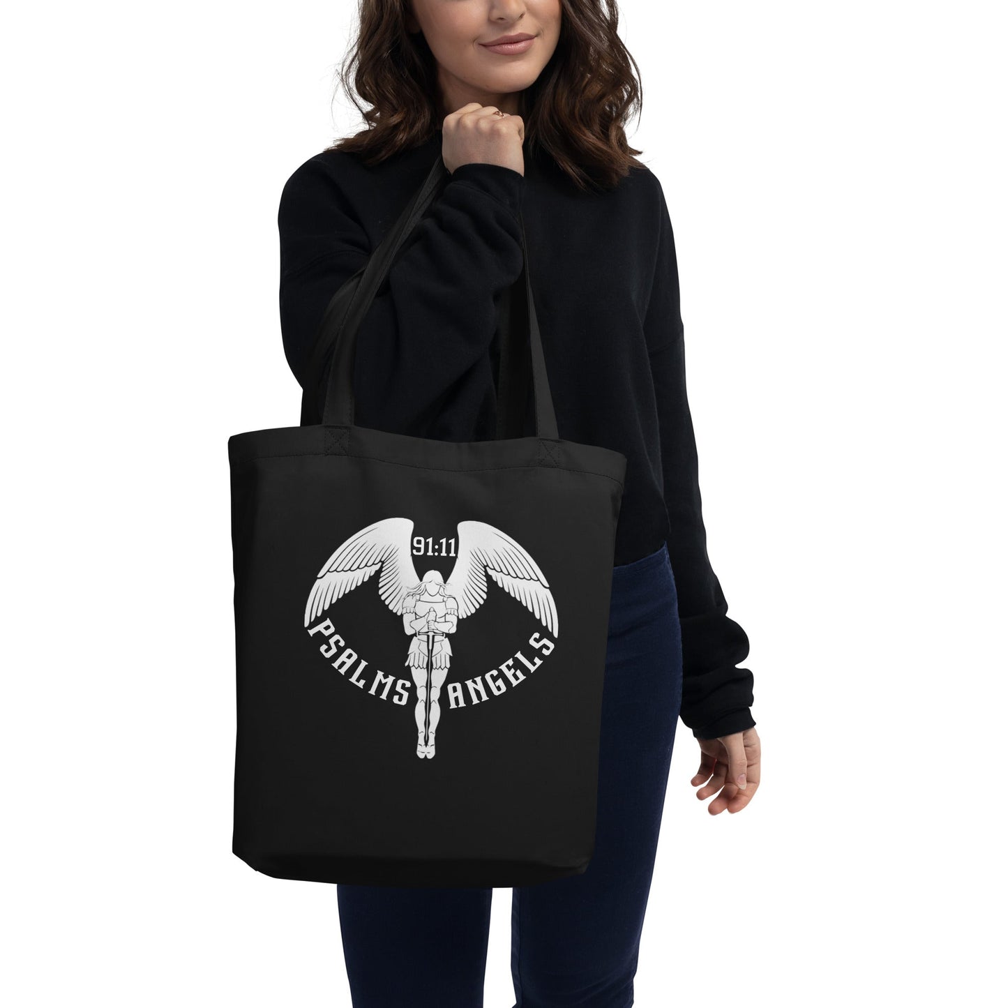 Psalms Angels Organic Cotton Eco Tote Bag - Black