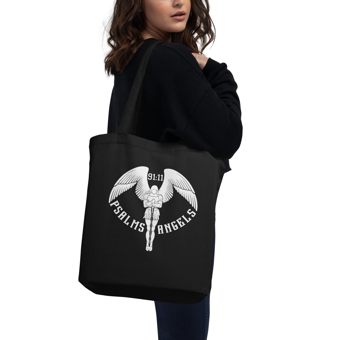 Psalms Angels Organic Cotton Eco Tote Bag - Black