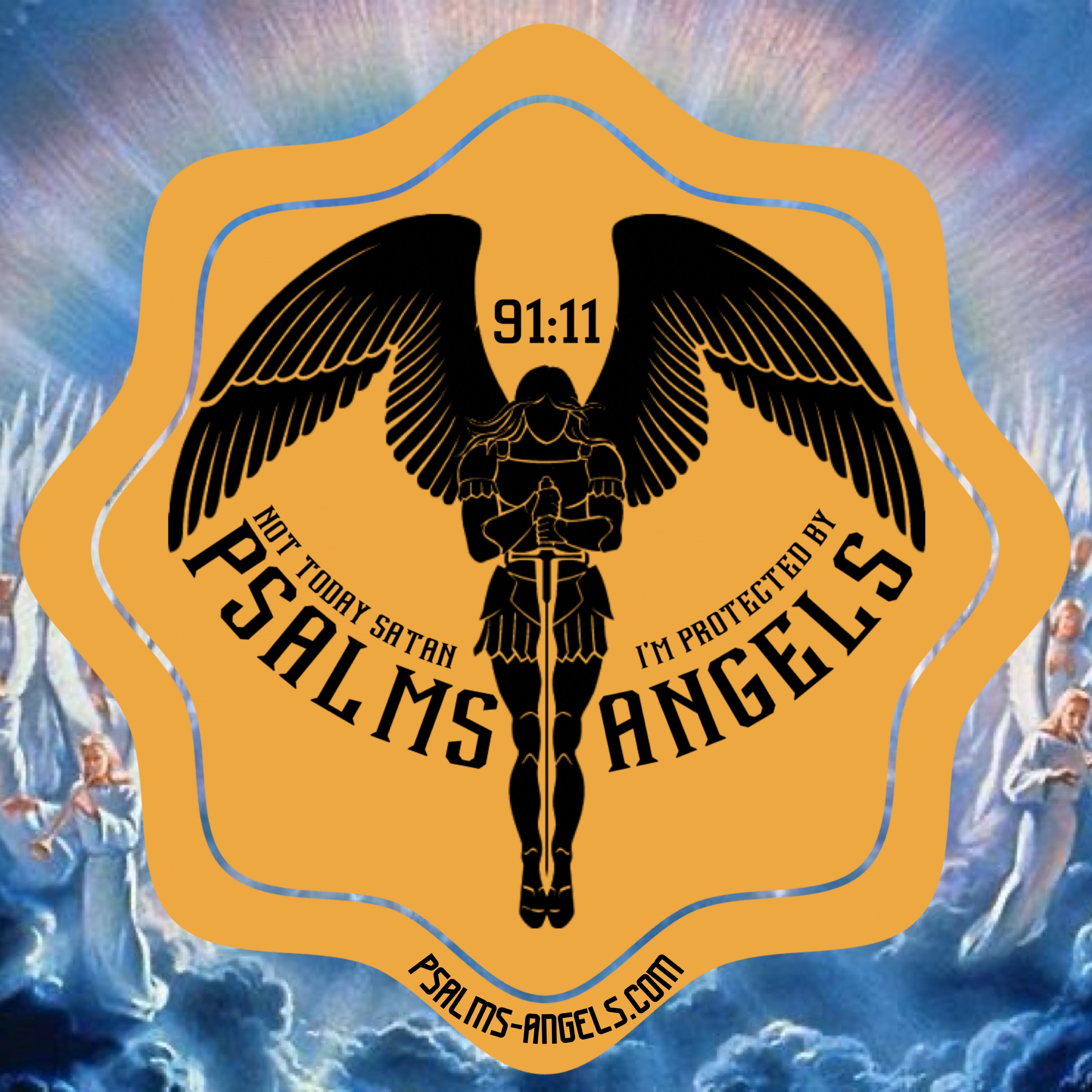 Not Today Satan I’m Protected By Psalms Angels Unisex Oversized Boxy Lux Tee - White Armour