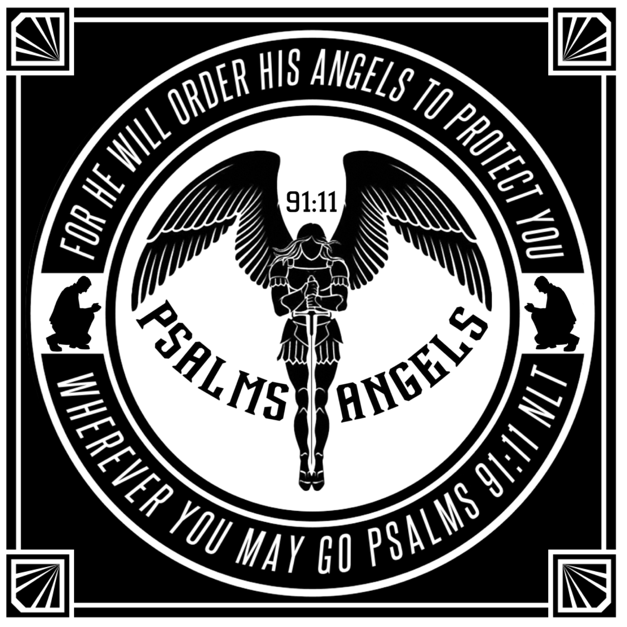 Psalms Angels Personalised Cross & Cuban Chain Shiny Things