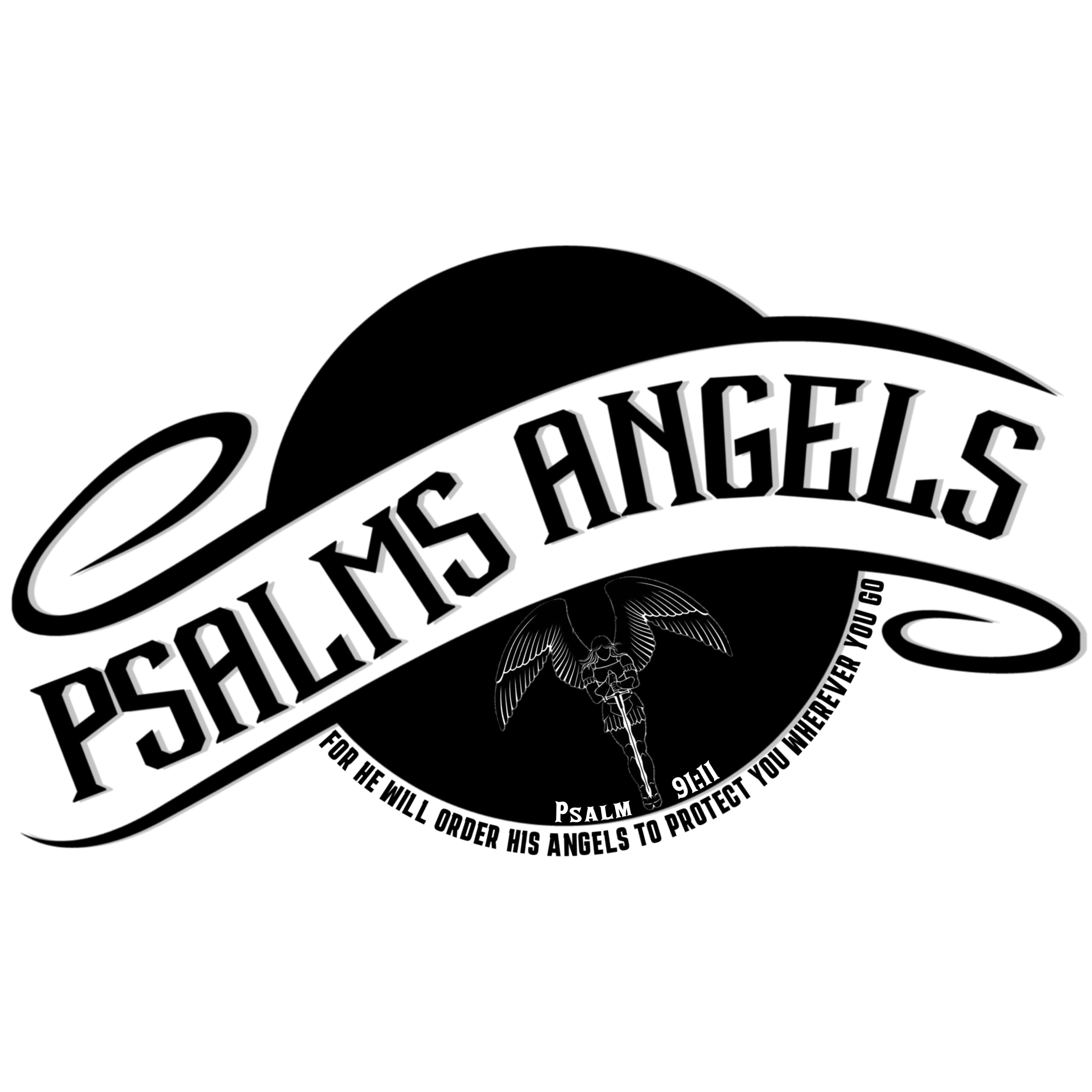 Psalm Verse 91:11 Unisex Premium Heavyweight 100% Organic Cotton Rear Printed Hoodie - Black Psalms 91.11