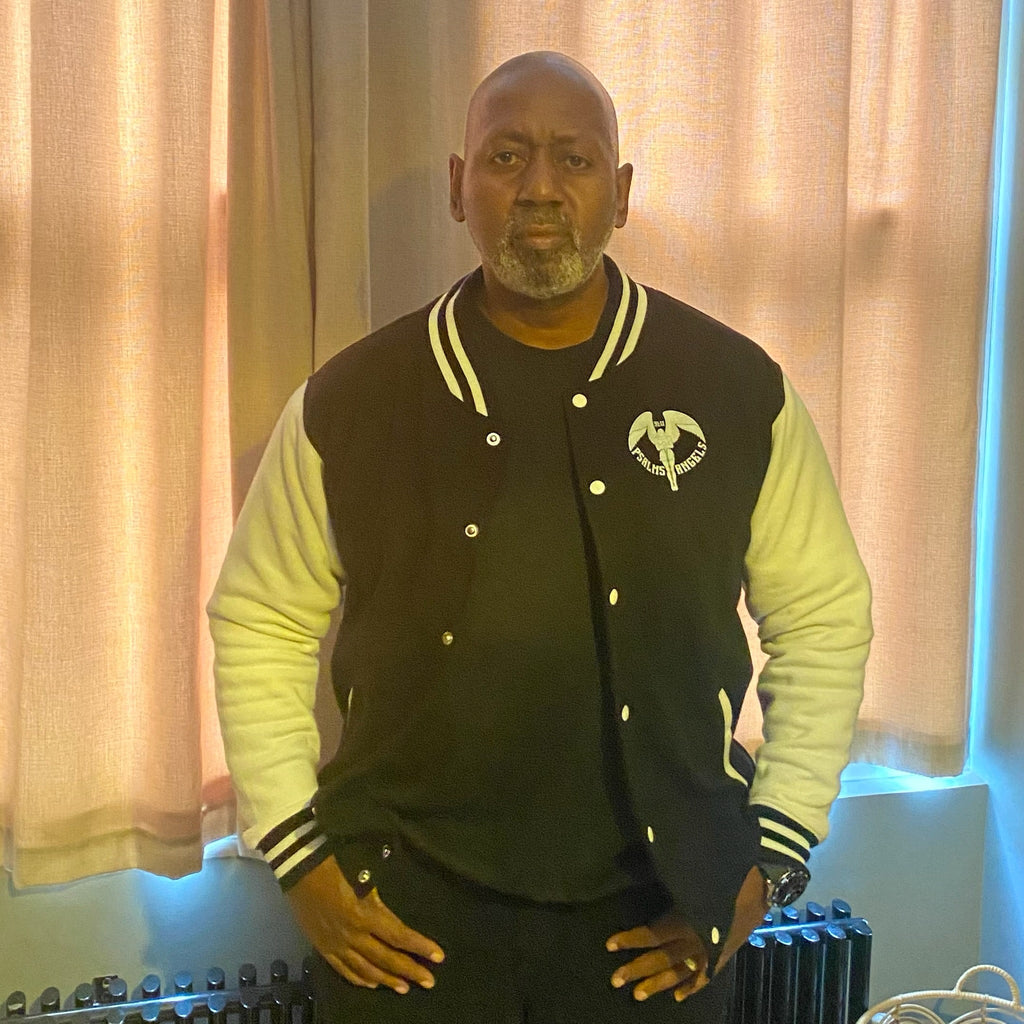 Psalms Angels Black & White Unisex Lightweight Letterman College Jacket CustomCat