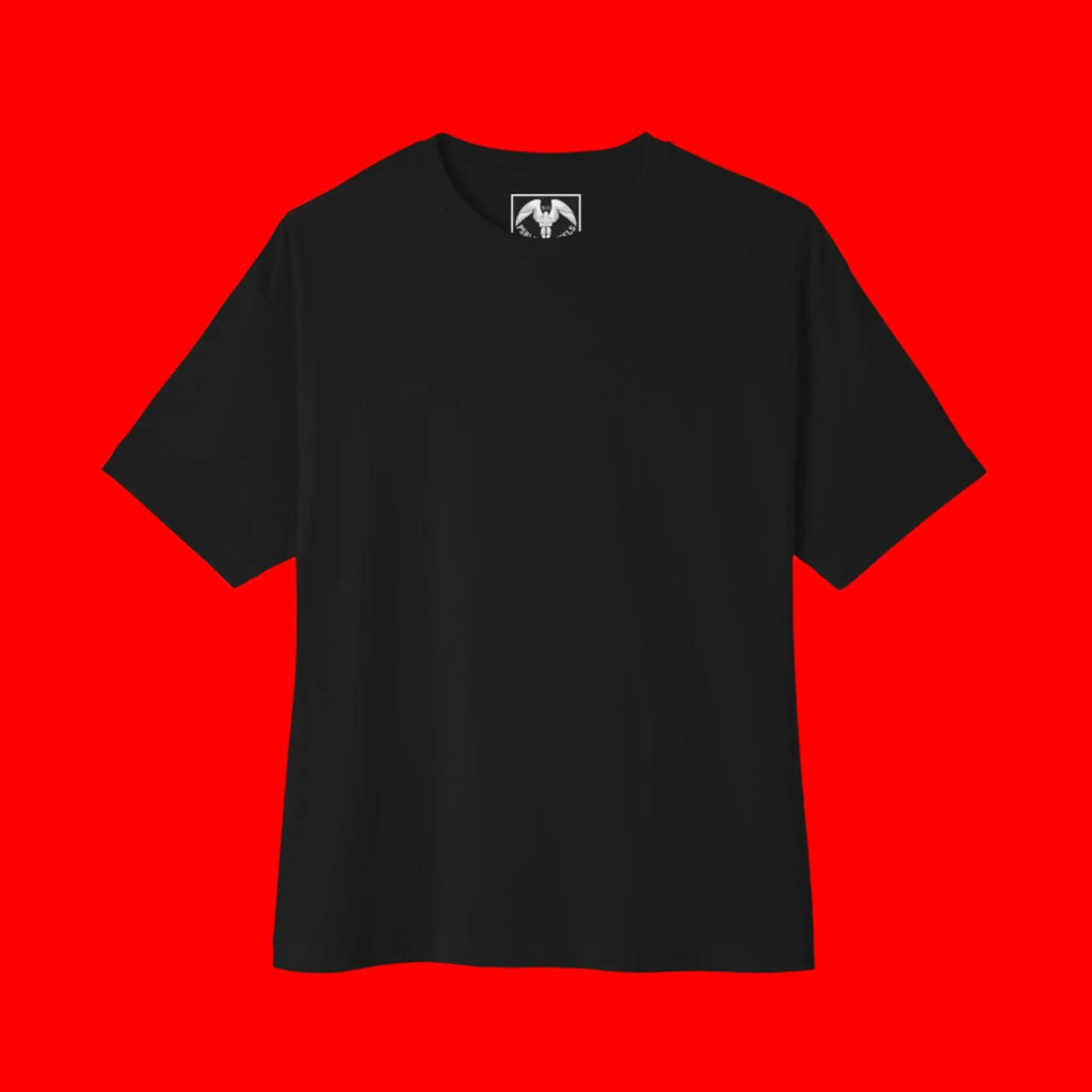 Not Today Satan I’m Protected By Psalms Angels Unisex Rear Printed Oversized Boxy Lux Tee - Black Armour